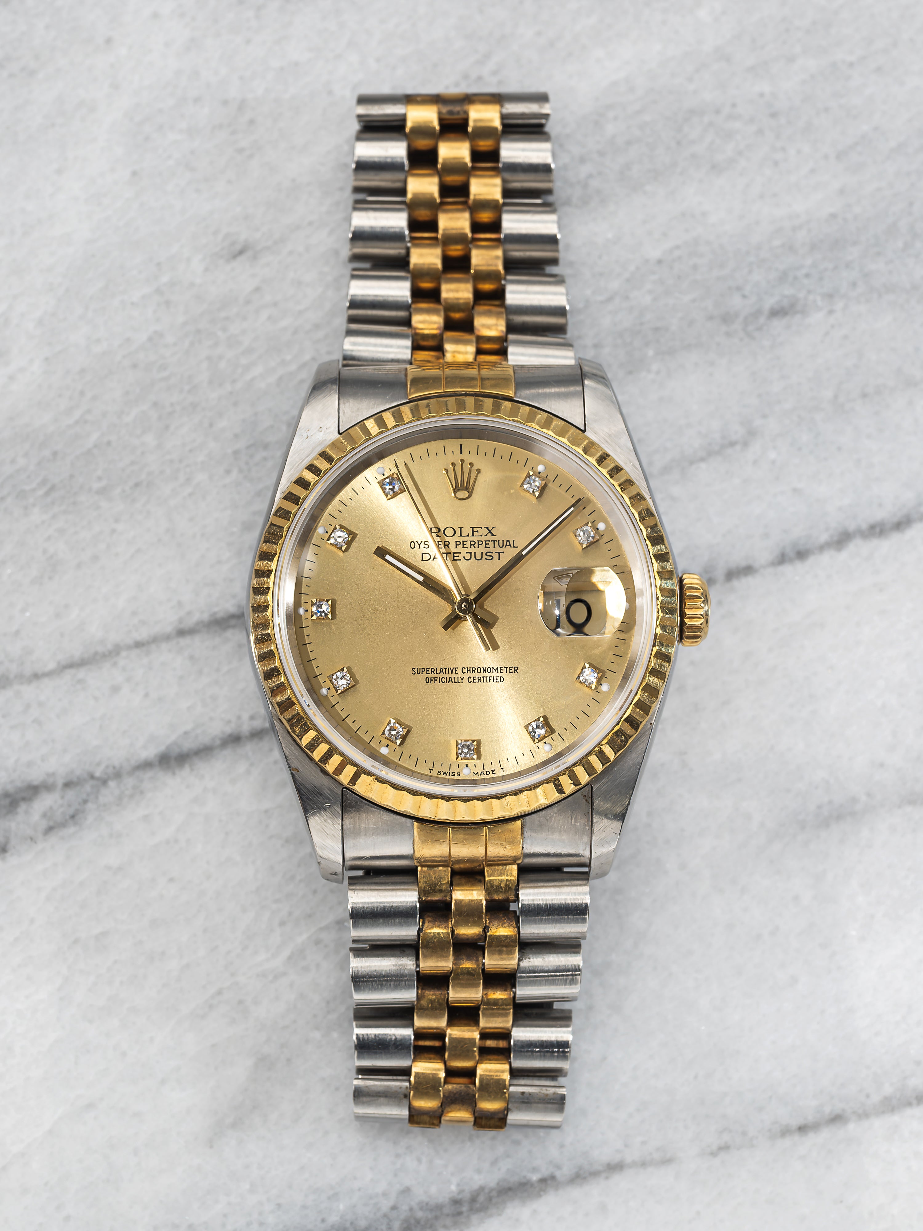 Rolex Datejust 16233 – Champagne Diamond Dial