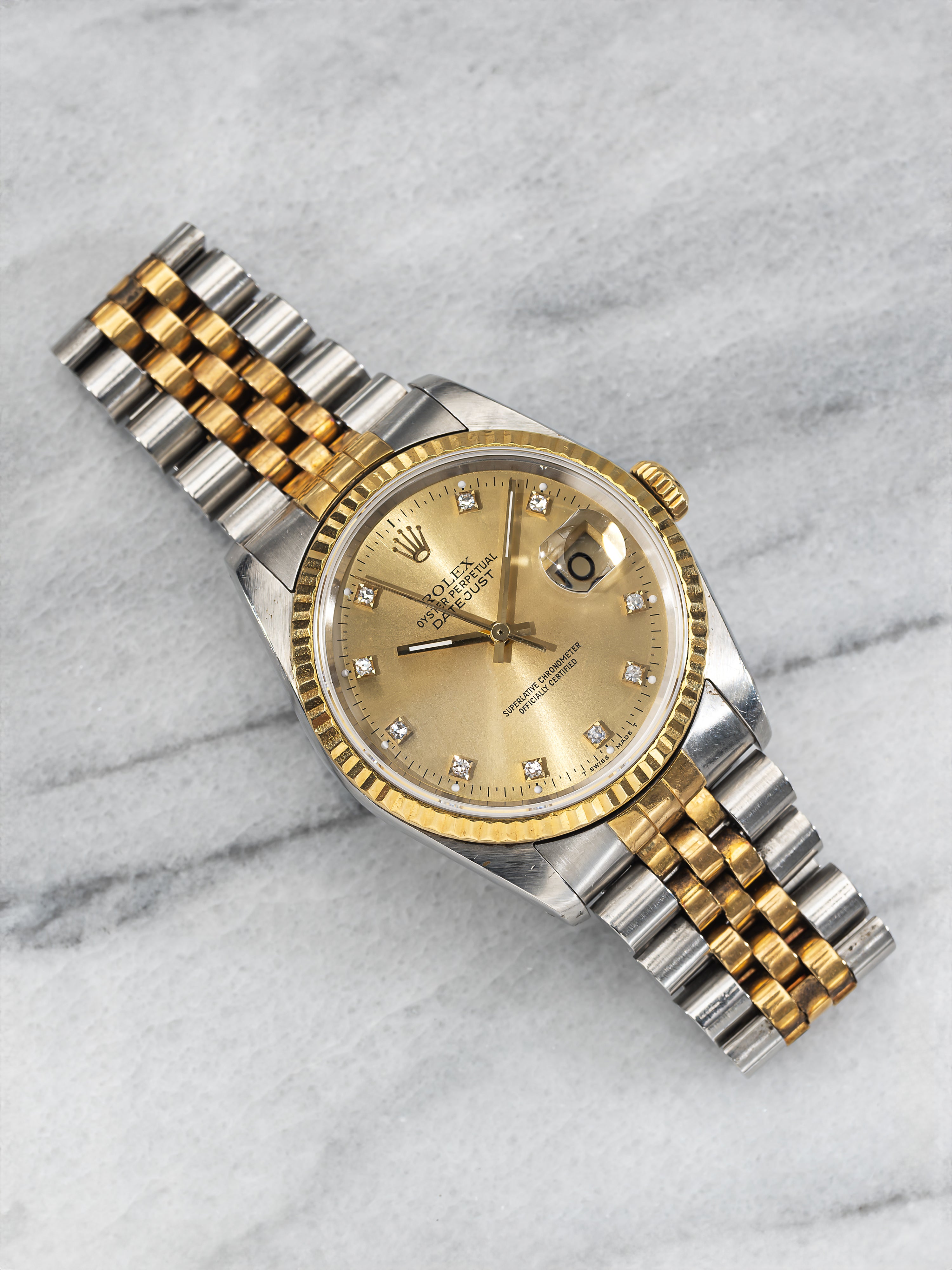 Rolex Datejust 16233 – Champagne Diamond Dial