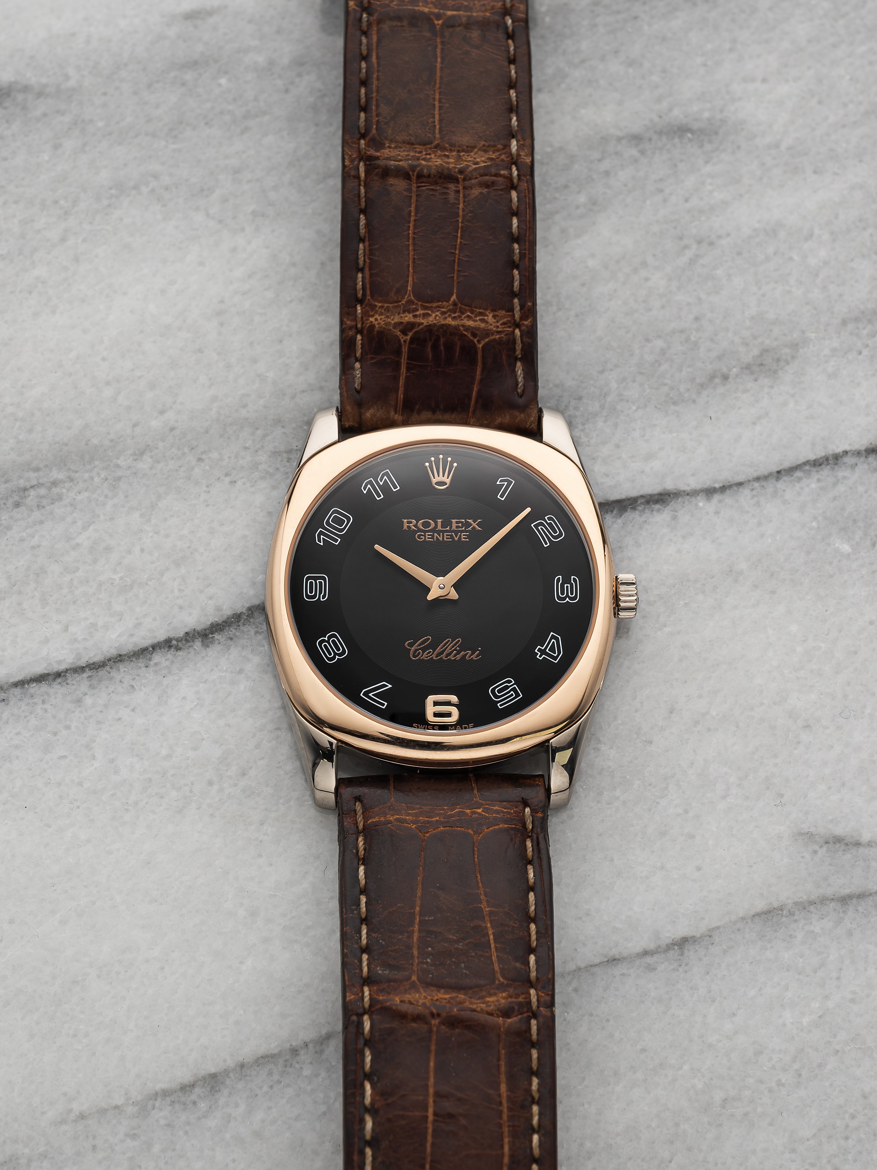 Rolex Cellini –Black Arabic Dial.