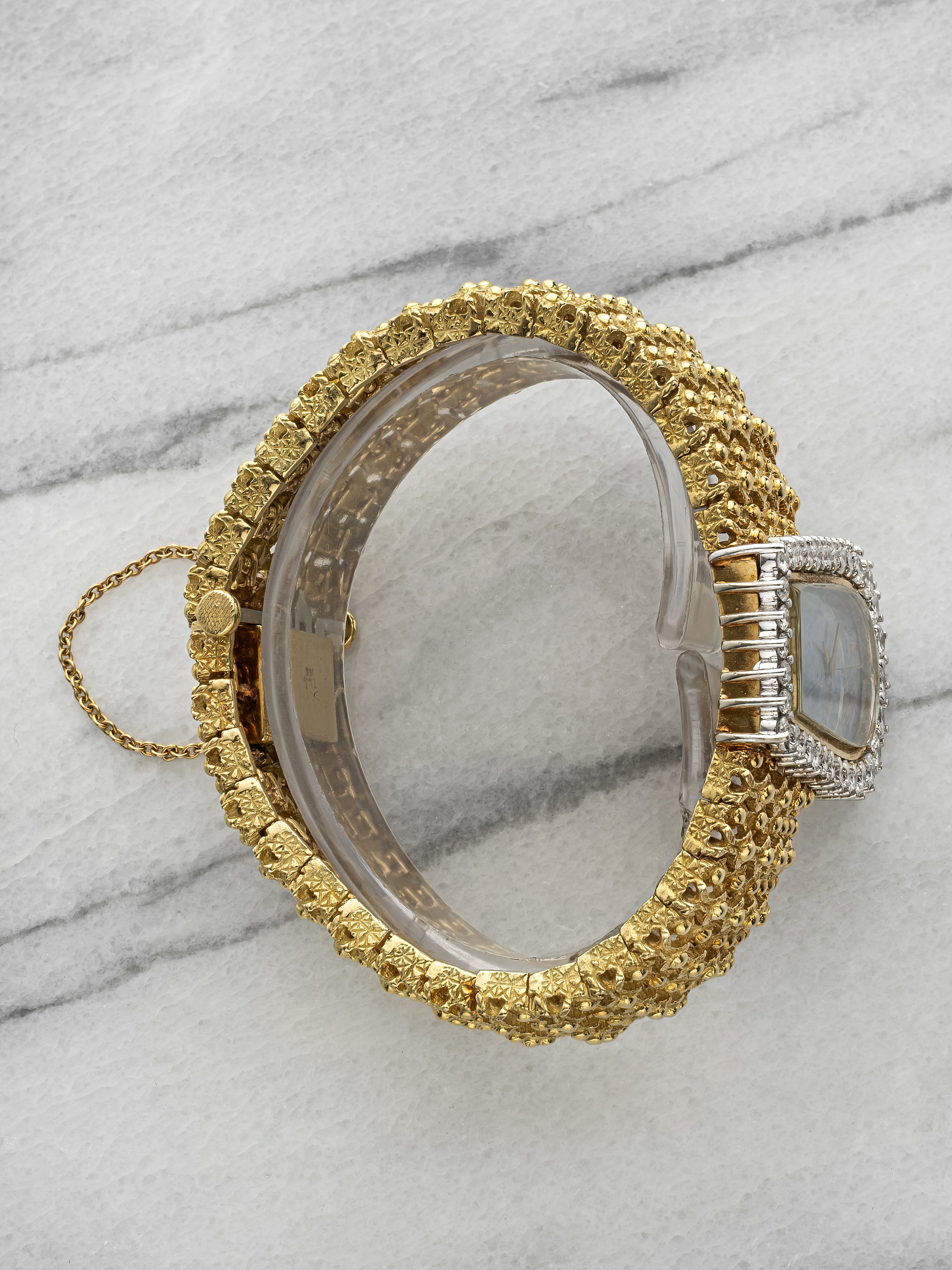 Vintage 1960s Tiffany & Co. Dress 18K Yellow Gold Opal Diamond Dial Manual 40 mm