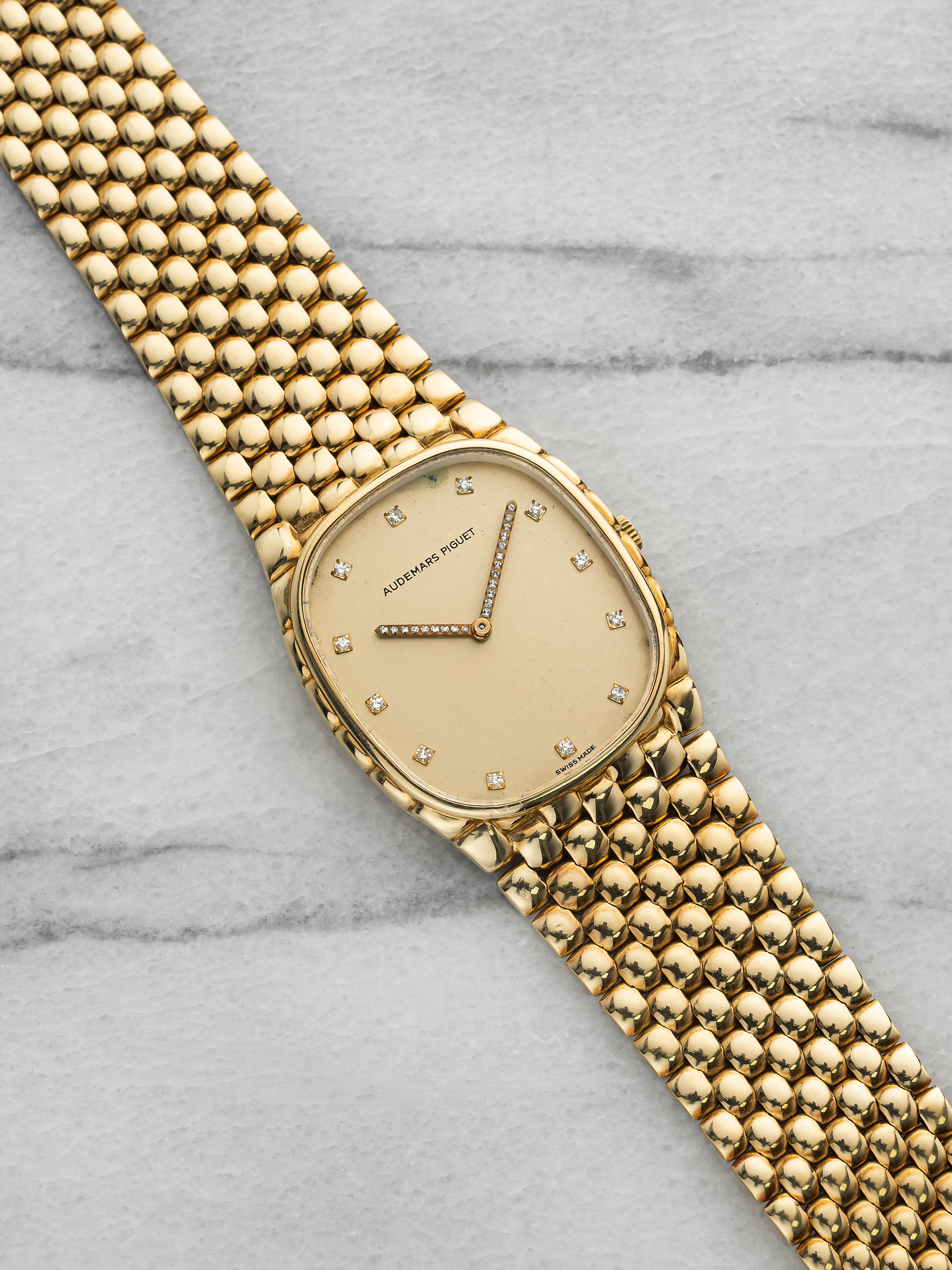 Vintage 1970s Audemars Piguet Cobra 18k Gold Diamond Dial Manual 26mm