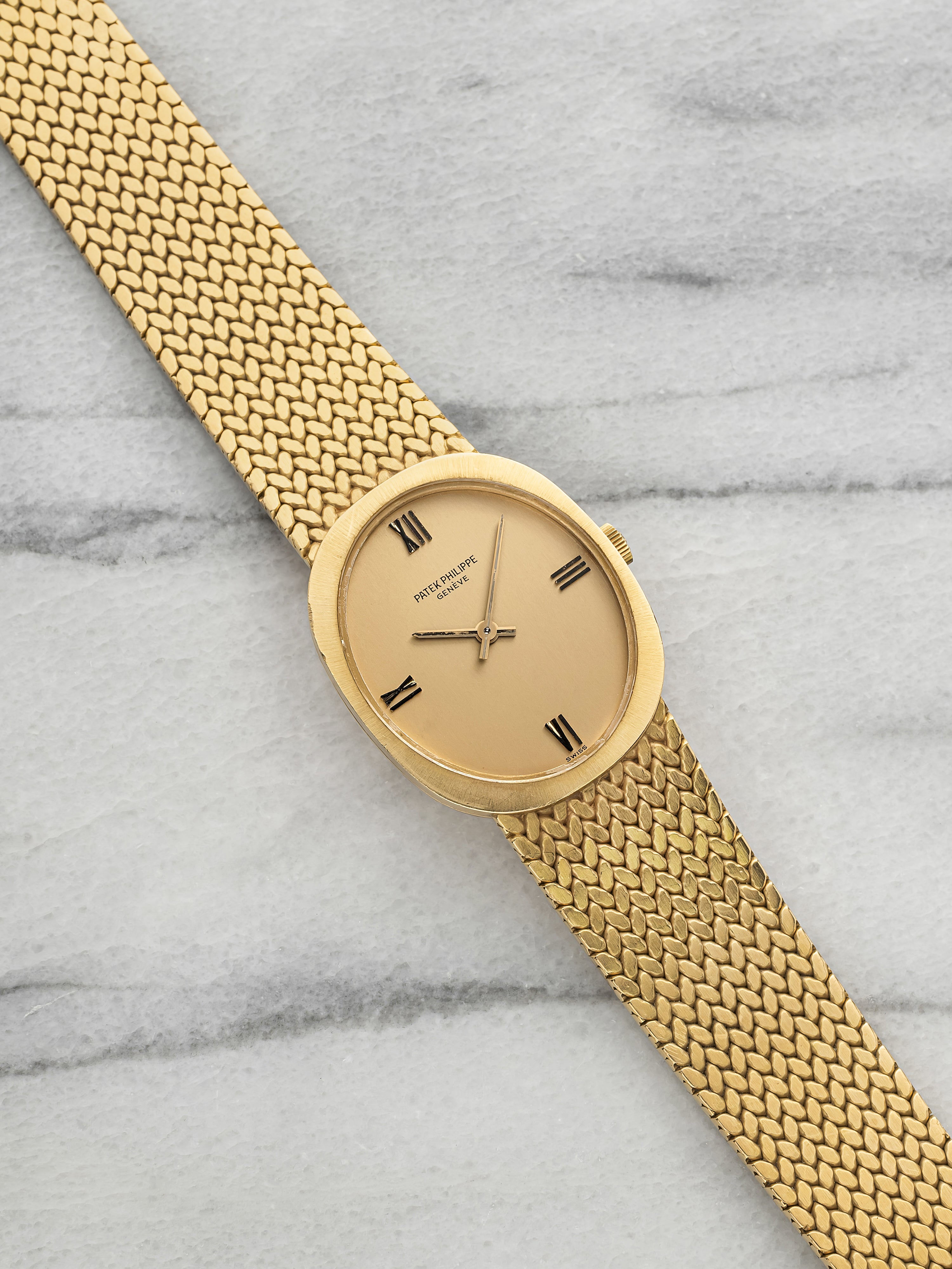 Vintage 1970s Patek Philippe Ellipse 3584/1 18K YG Champagne Dial Manual 27mm