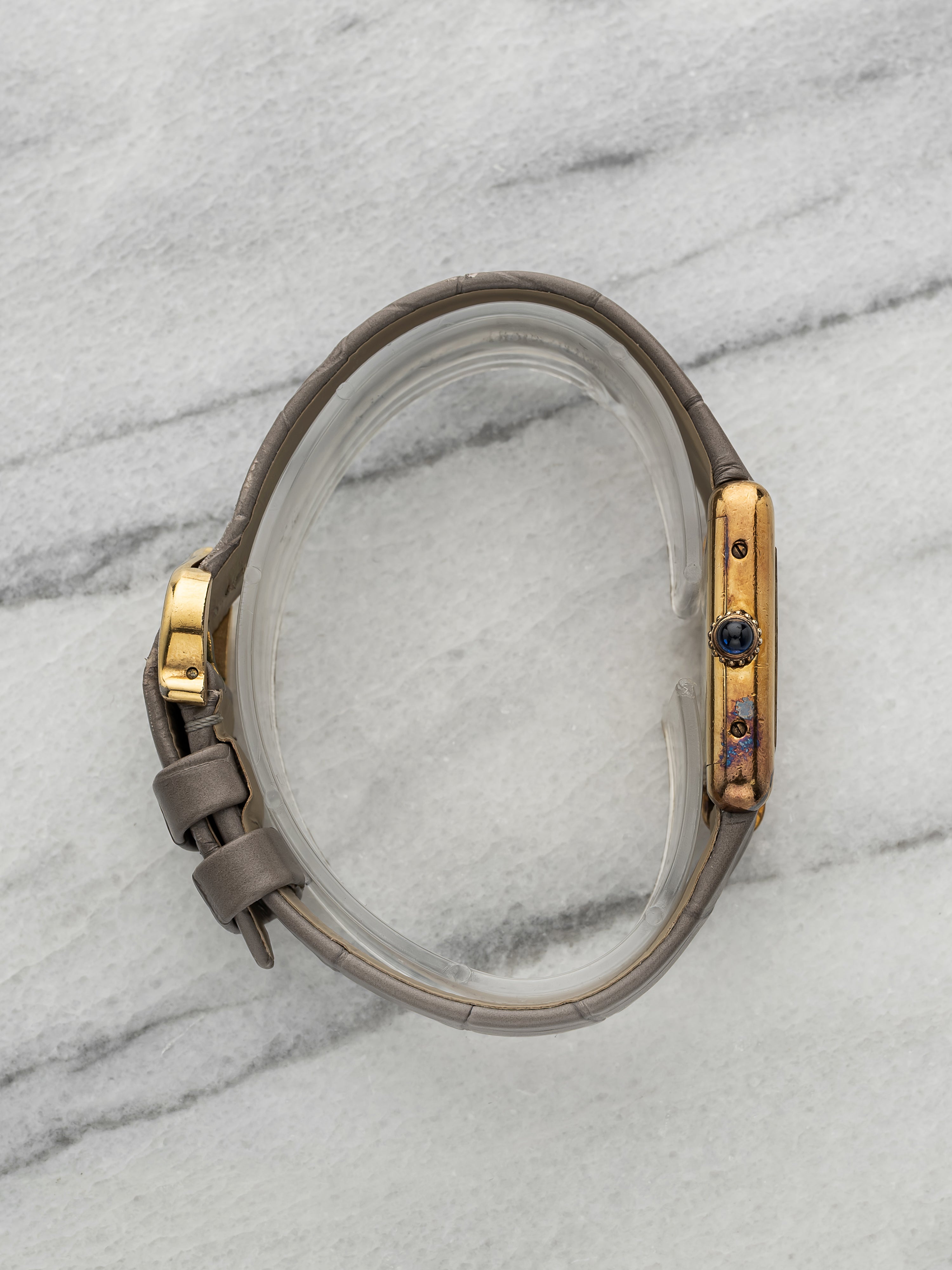 Vintage 1970s Cartier Lady Must Tank Vermeil Tortoise Dial Manual 21mm