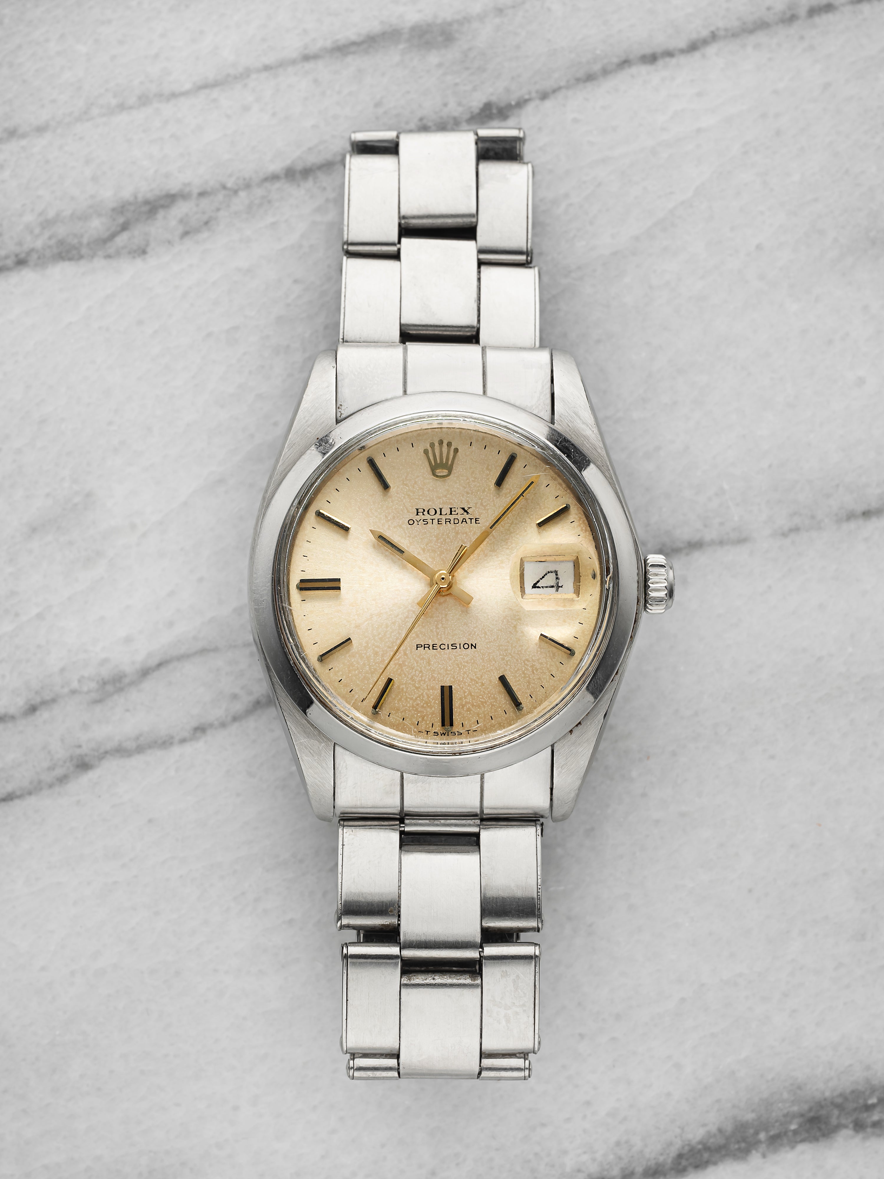 1974 Rolex Oysterdate 6694 Stainless Steel Champagne Dial Manual 34mm