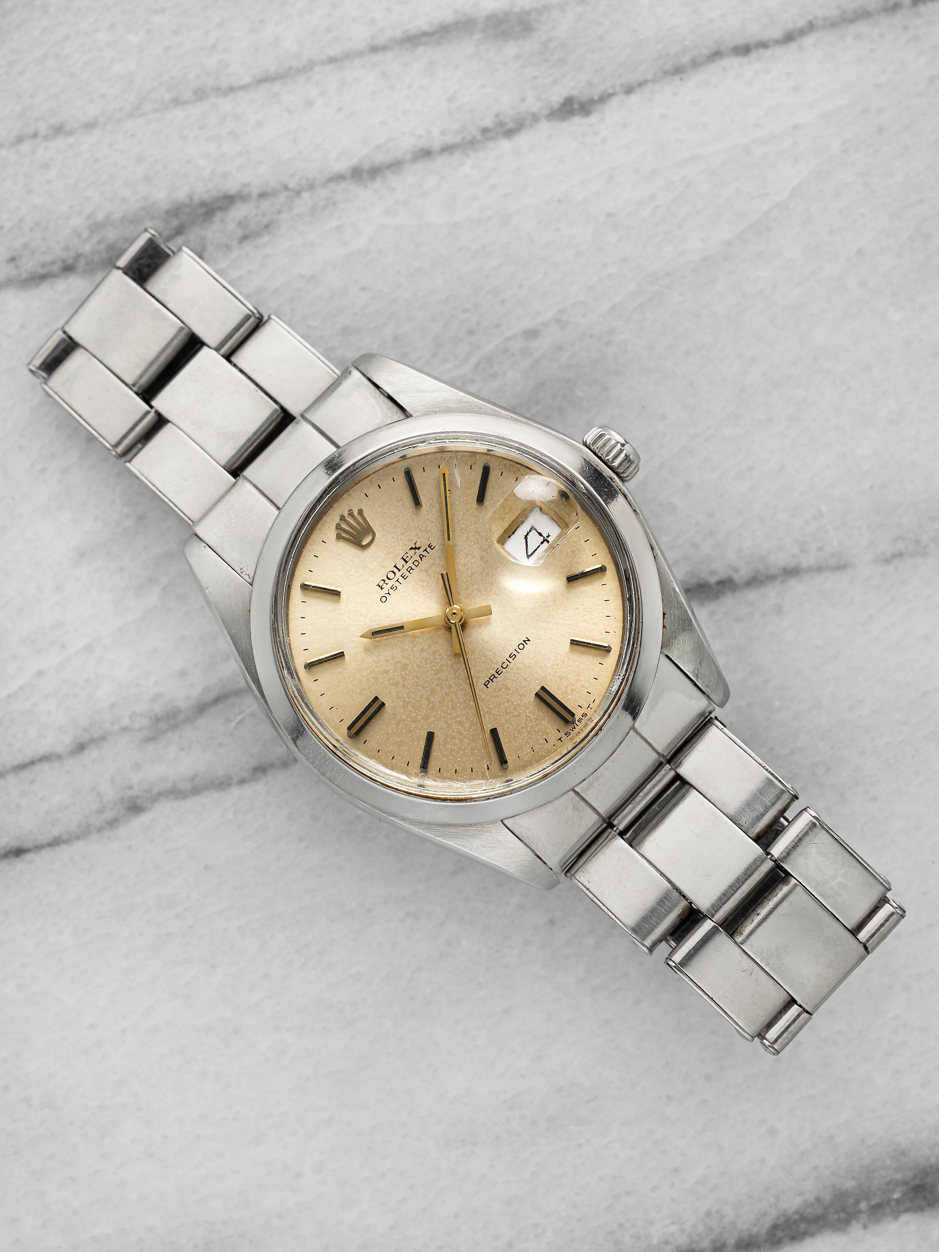 1974 Rolex Oysterdate 6694 Stainless Steel Champagne Dial Manual 34mm