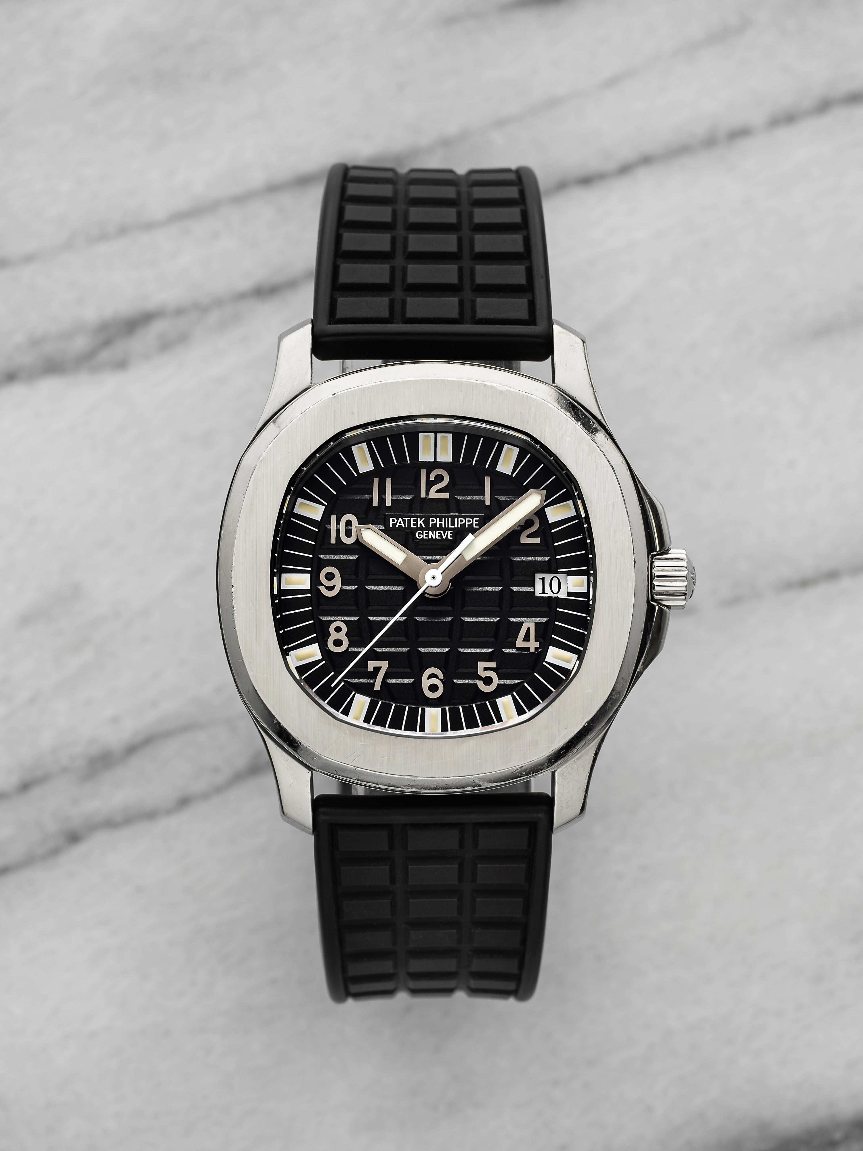 2000s Patek Philippe Aquanaut 5064A Stainless Steel Black Dial Quartz 36mm
