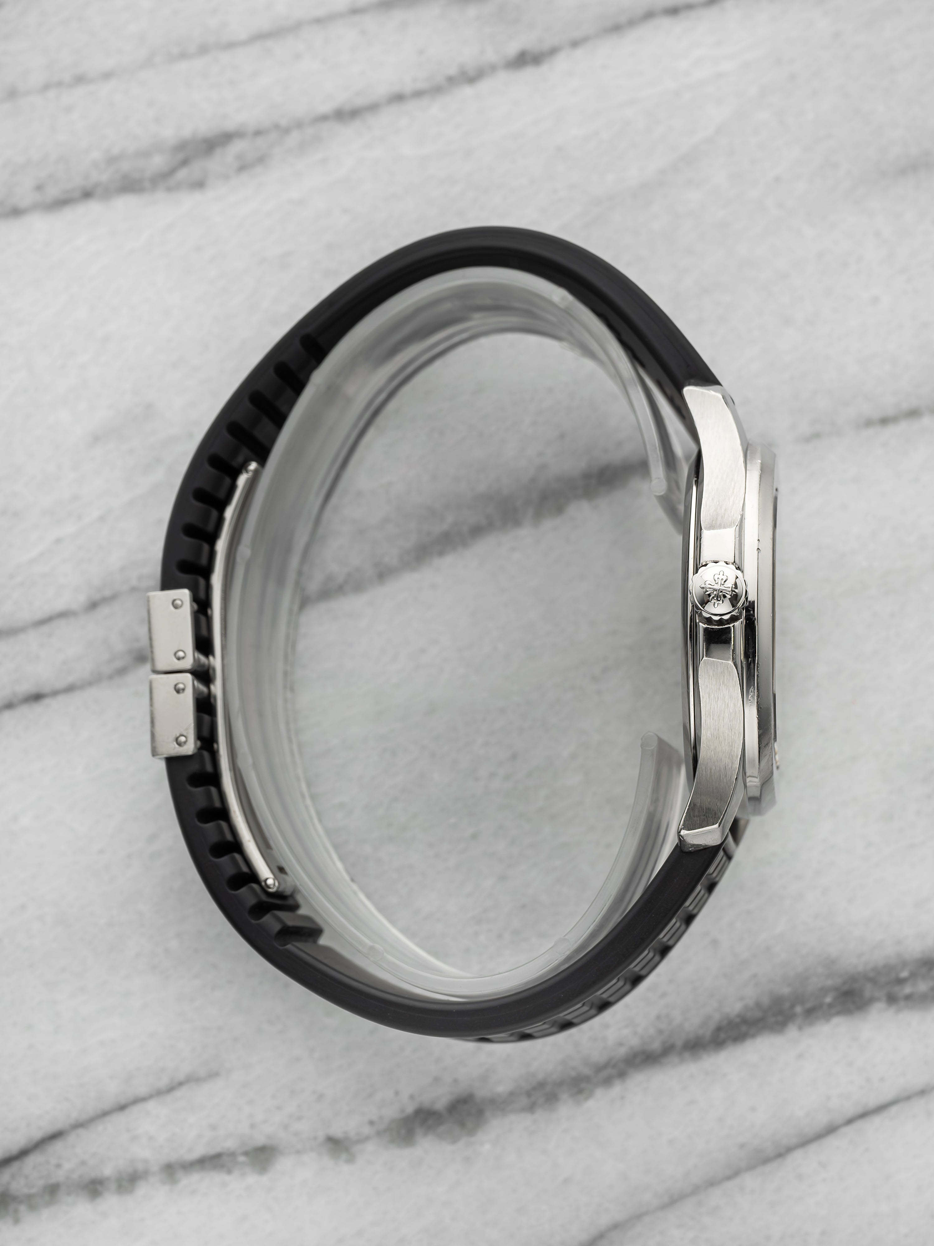 2000s Patek Philippe Aquanaut 5064A Stainless Steel Black Dial Quartz 36mm