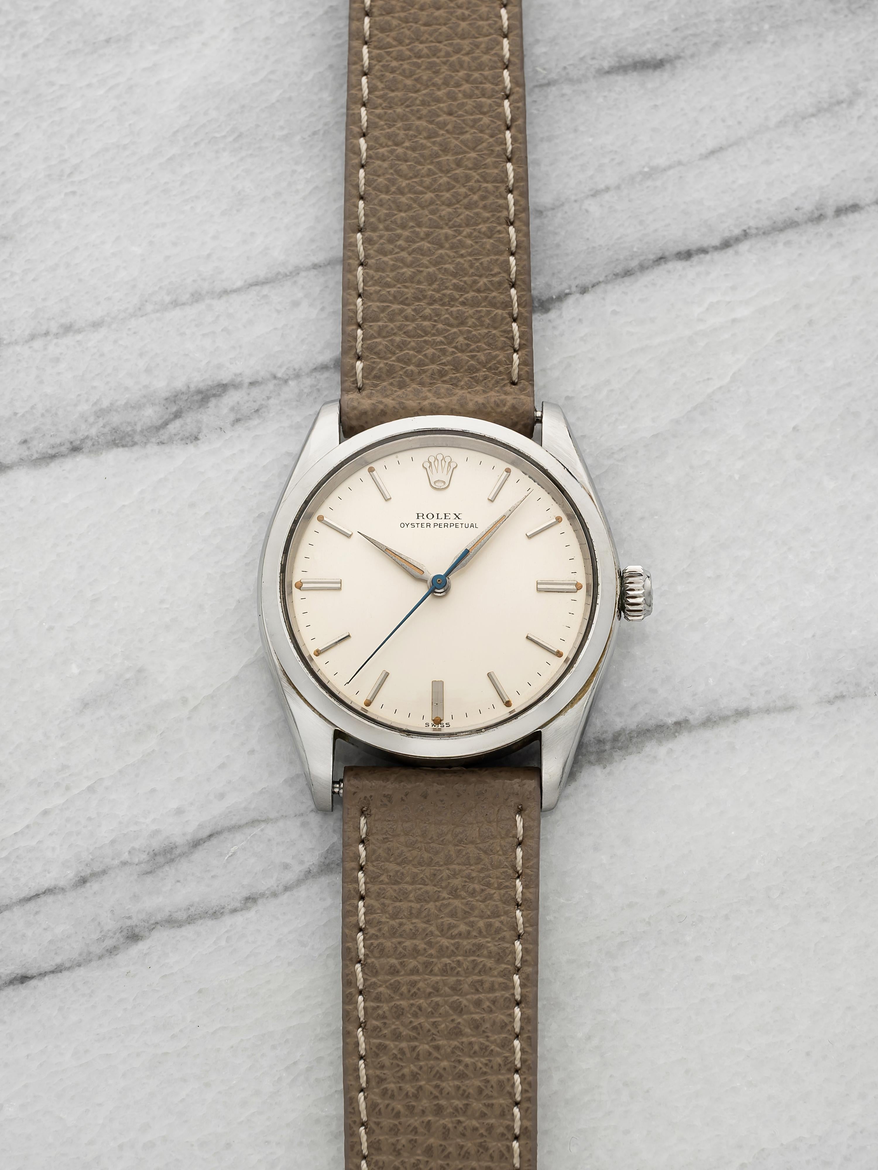 1960 Rolex Oyster Perpetual 5552 Stainless Steel Silver Dial Automatic 34mm