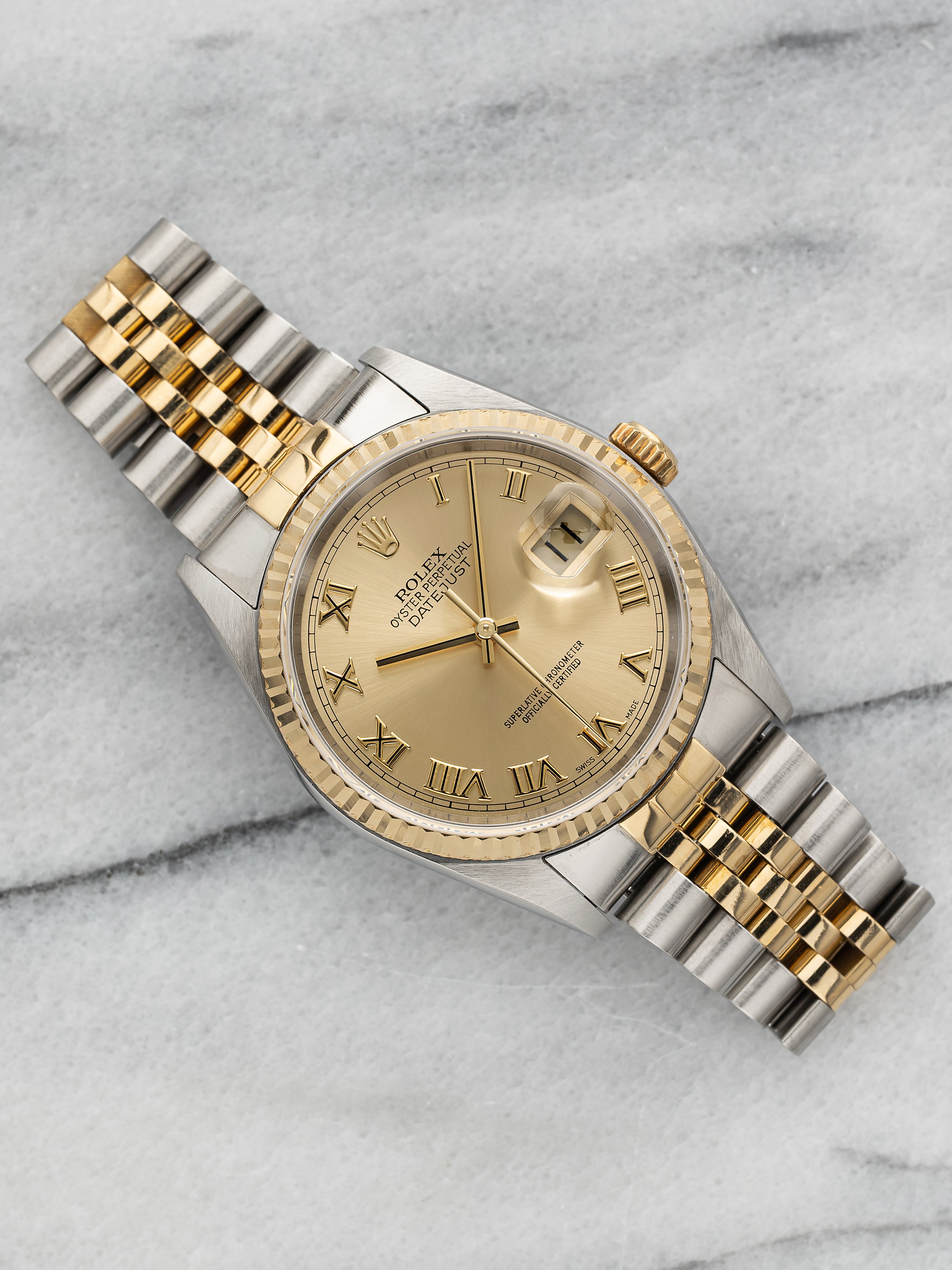 1996 Rolex Datejust 16233 - Two Tone Campagne Roman Dial