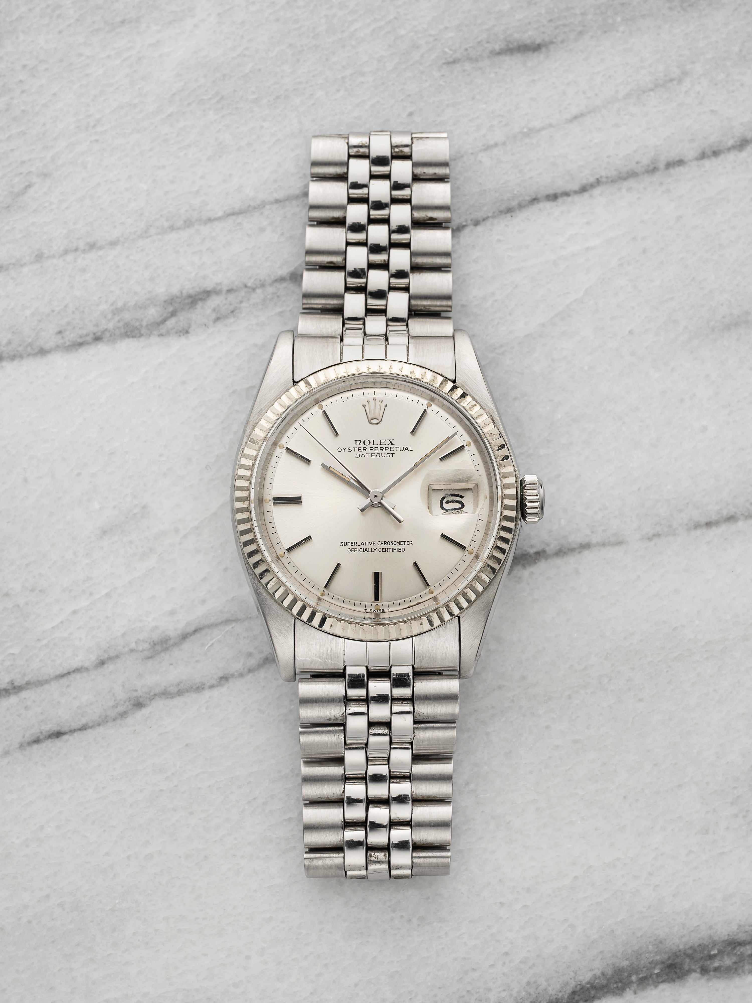 Vintage 1972 Rolex Datejust 1601 Stainless Steel Silver Dial Auto 36mm