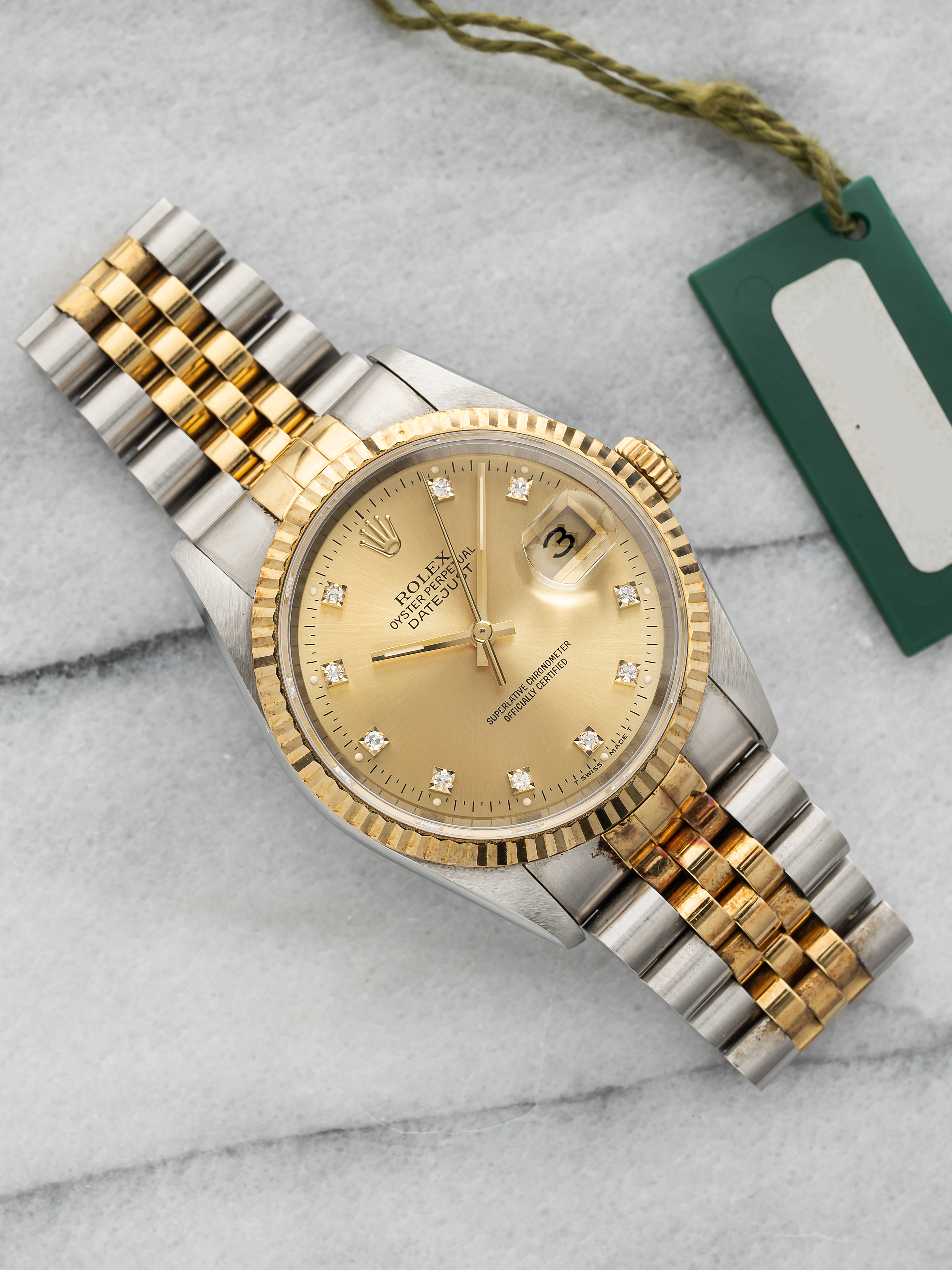 1991 Rolex Datejust 16233 - Two Tone Champagne Diamond Dial