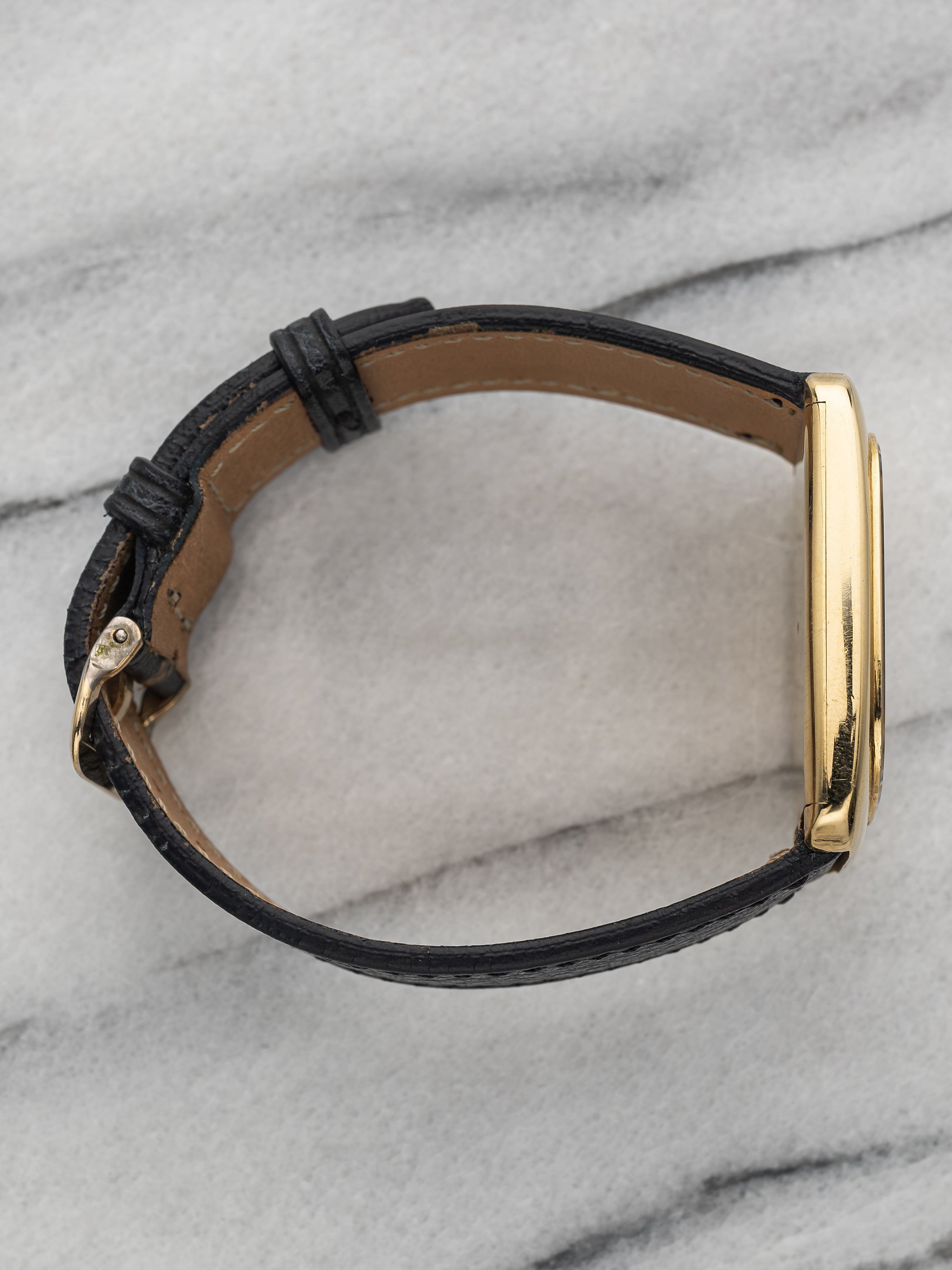 Omega Tank - 18K Yellow Gold Blue Fumé Dial