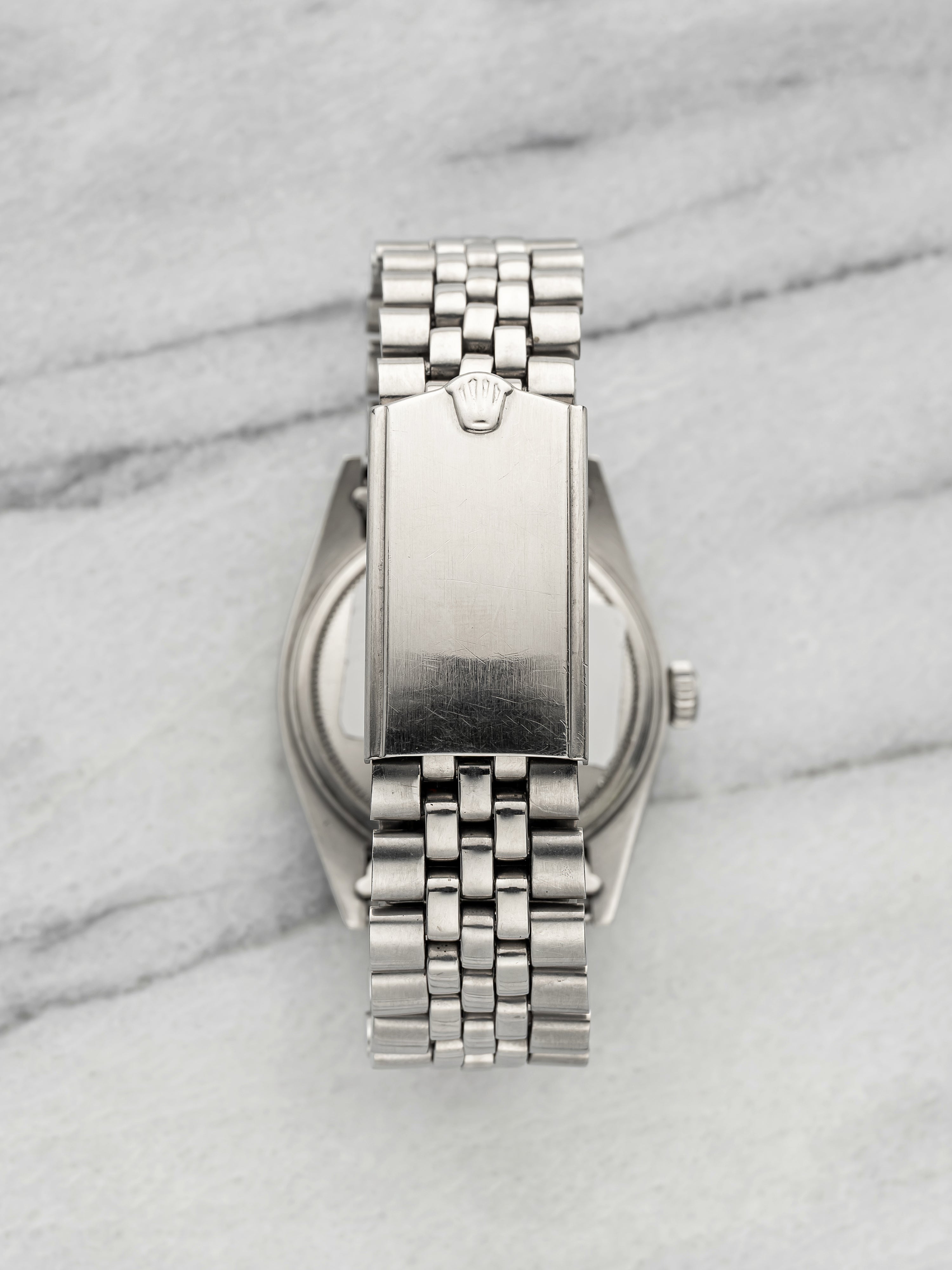 Vintage 1975 Rolex Datejust 1603 Stainless Steel Silver Sunburst Dial Auto 36mm