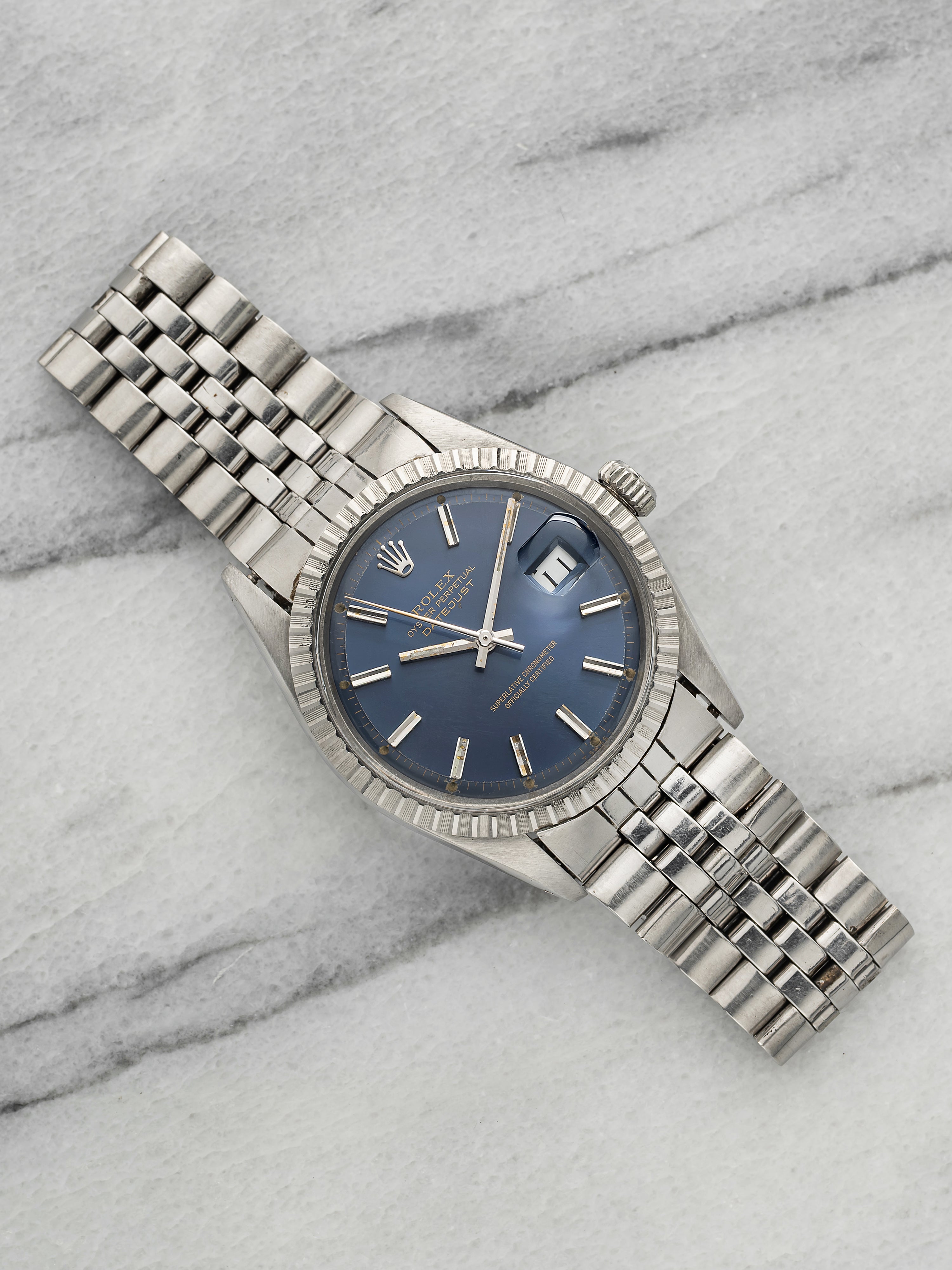 Vintage 1979 Rolex Datejust 16030 Stainless Steel Blue Sunburst Dial Auto 36mm