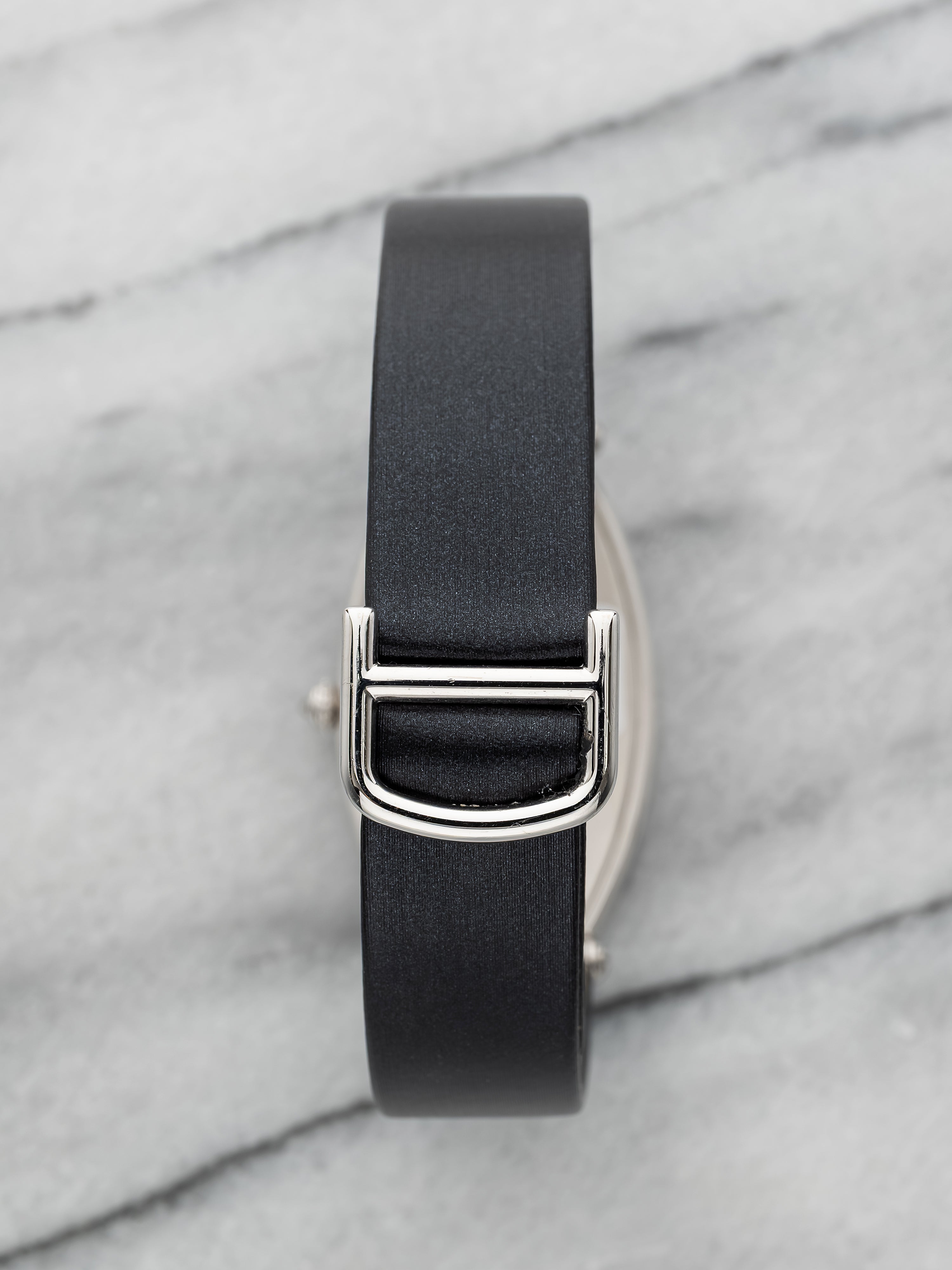 Cartier Tonneau 2712 - White Gold Silver Sunburst Roman Dial