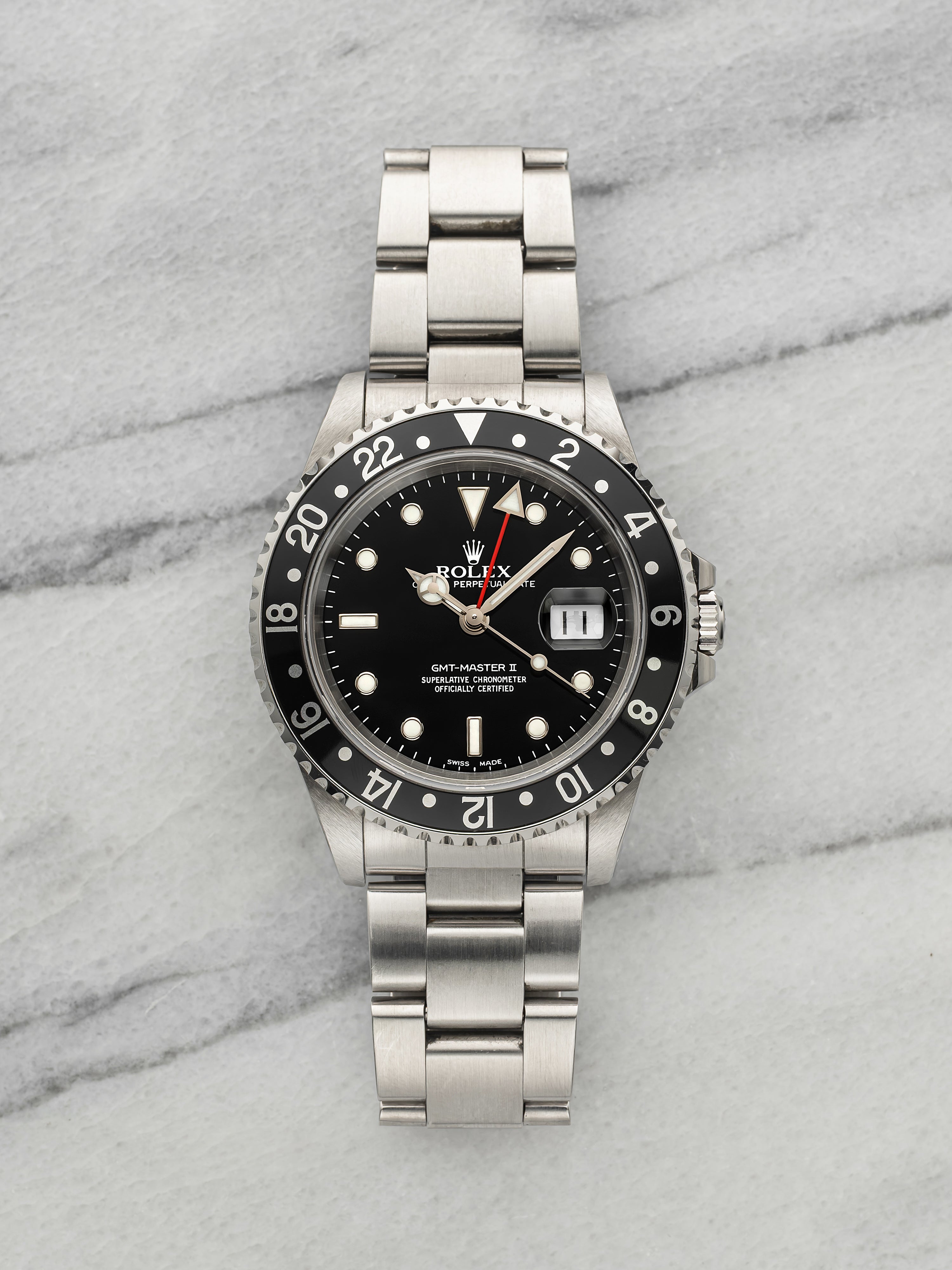 Vintage 1999 Rolex GMT-Master II 16710 Stainless Steel Black Dial Automatic 40mm