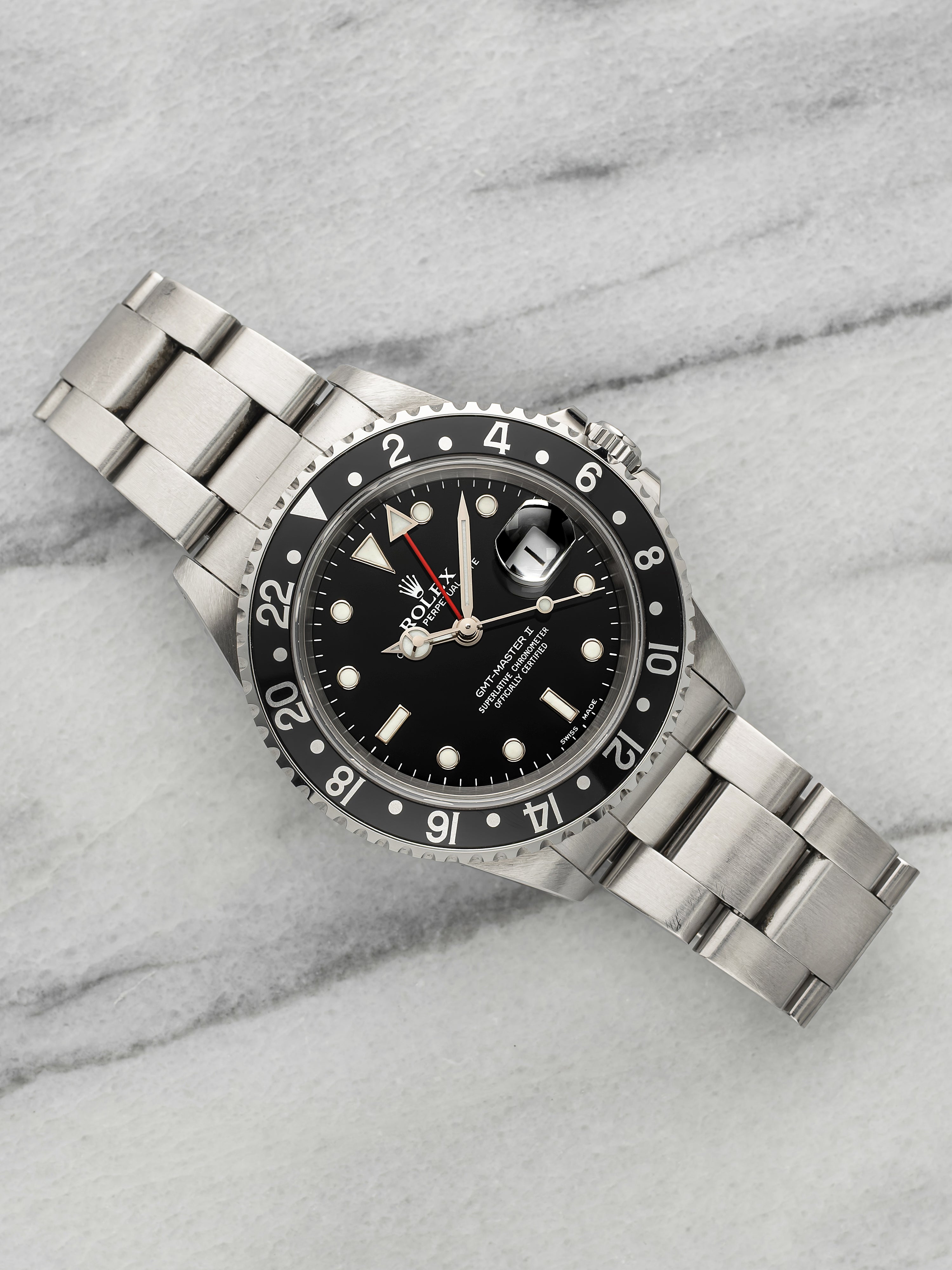 Vintage 1999 Rolex GMT-Master II 16710 Stainless Steel Black Dial Automatic 40mm