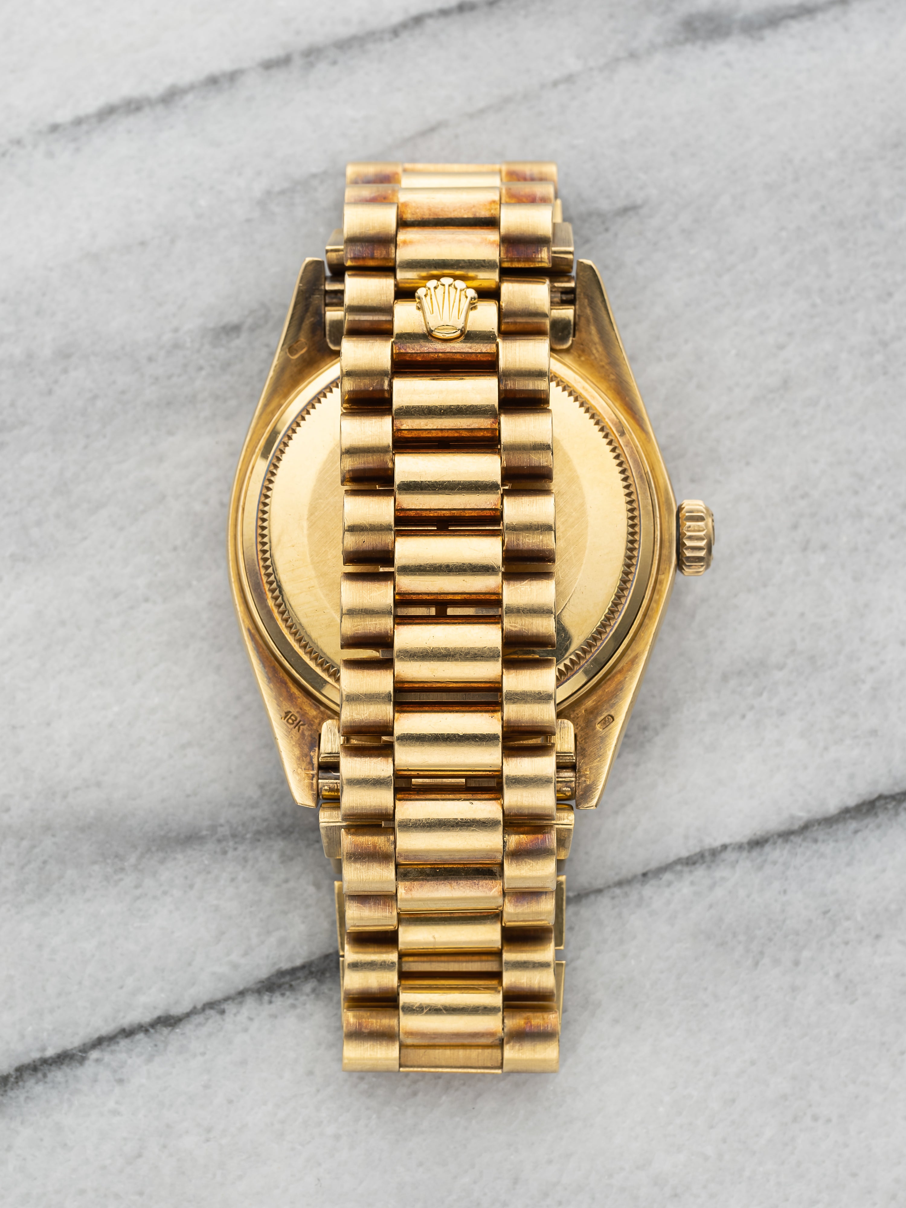1979 Rolex Day-Date 18038 - Yellow Gold Diamond Baguette String Dial