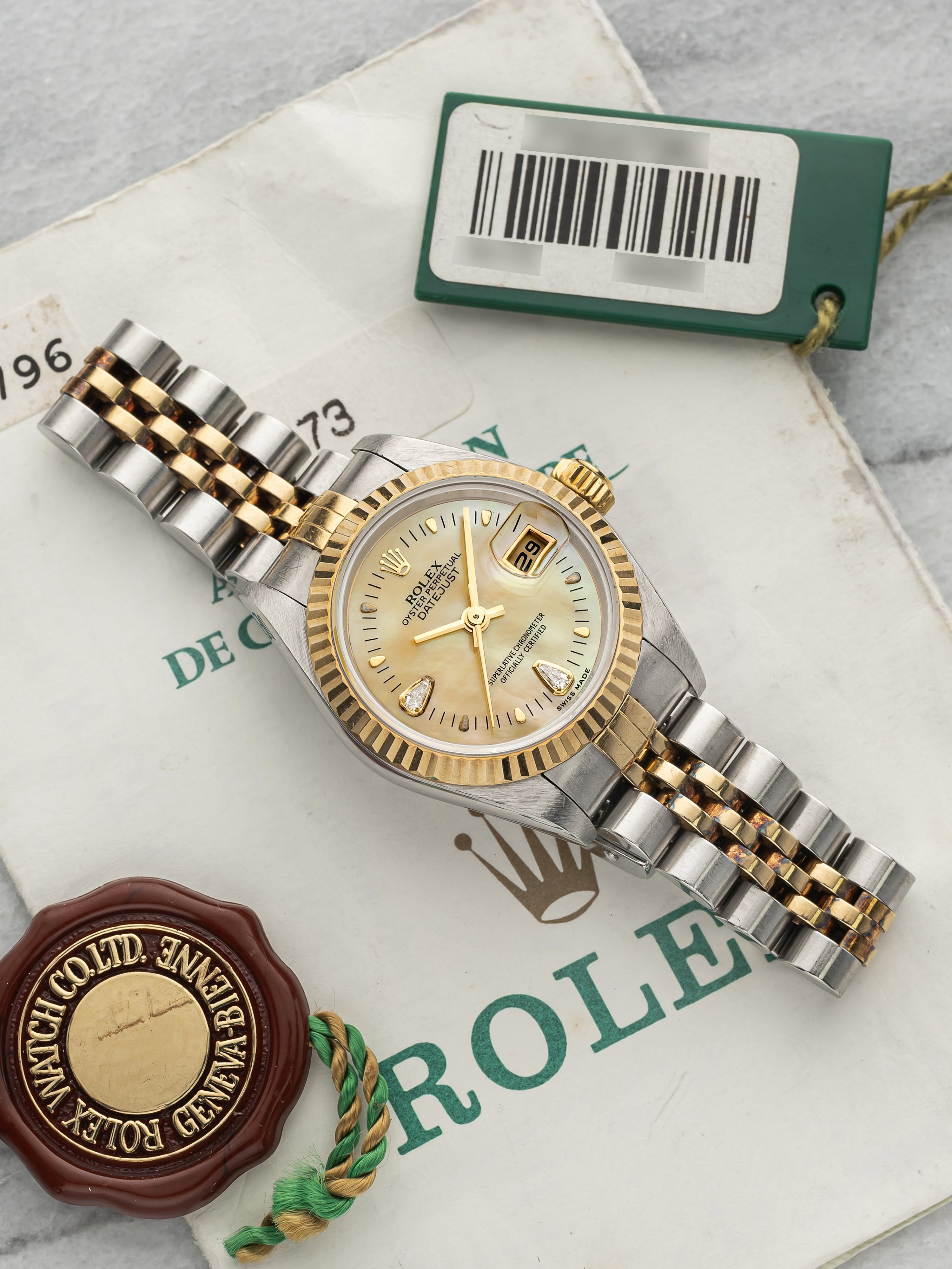 2000 Rolex Lady Datejust 79173 Two-Tone Mother of Pearl Diamond Dial Auto 26mm