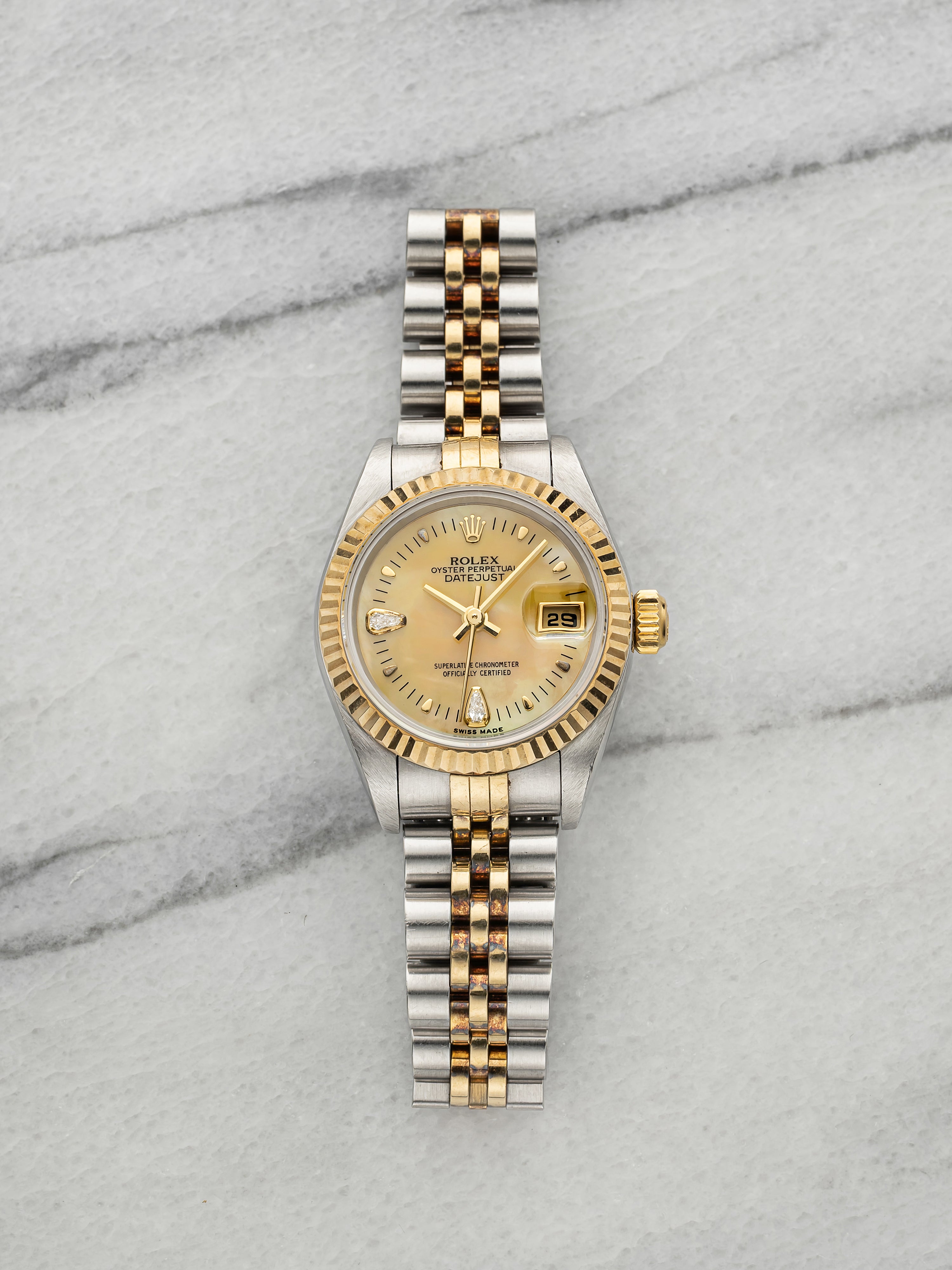 2000 Rolex Lady Datejust 79173 Two-Tone Mother of Pearl Diamond Dial Auto 26mm