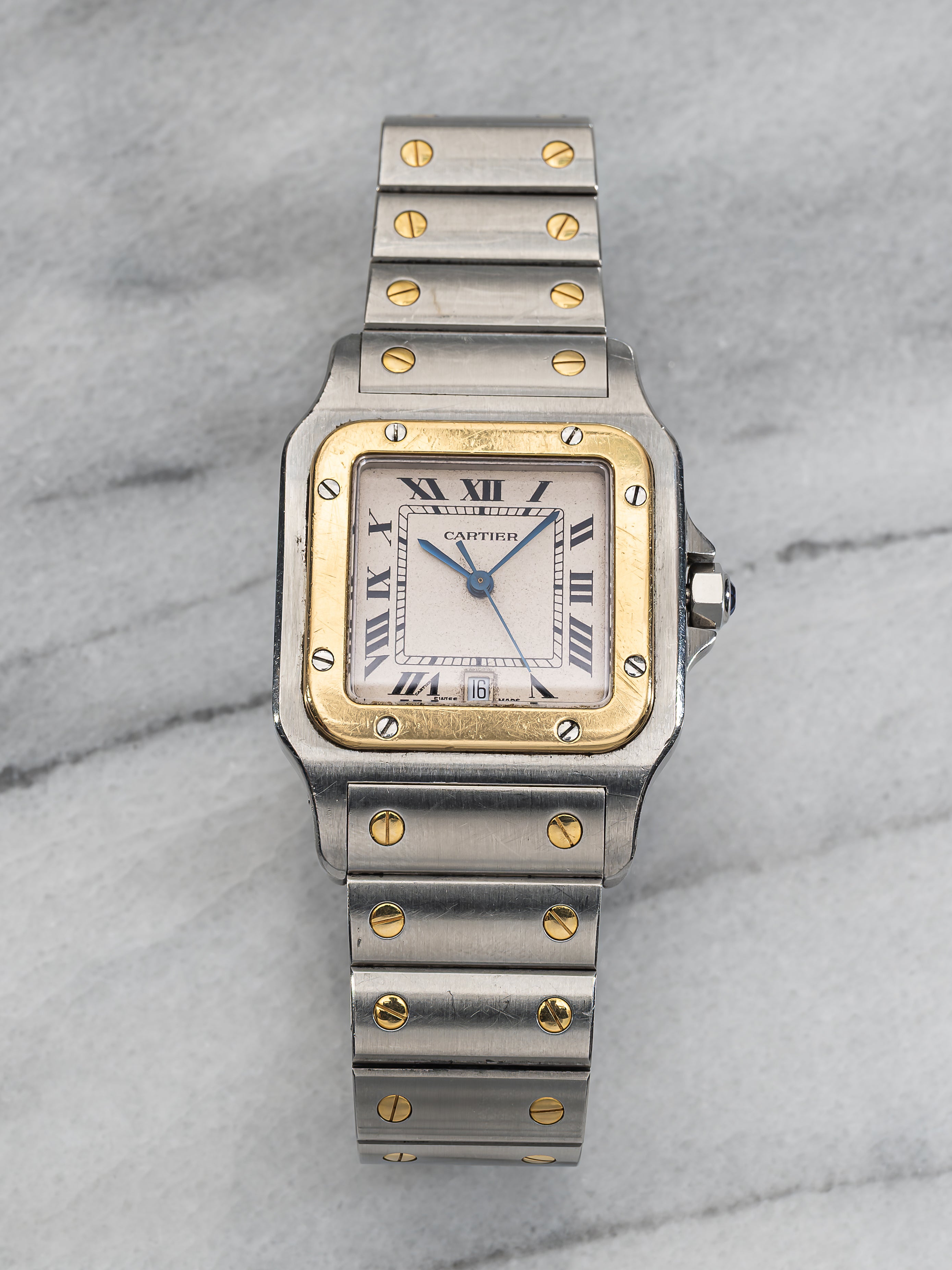 Cartier Santos 1566 – Cream Roman Dial