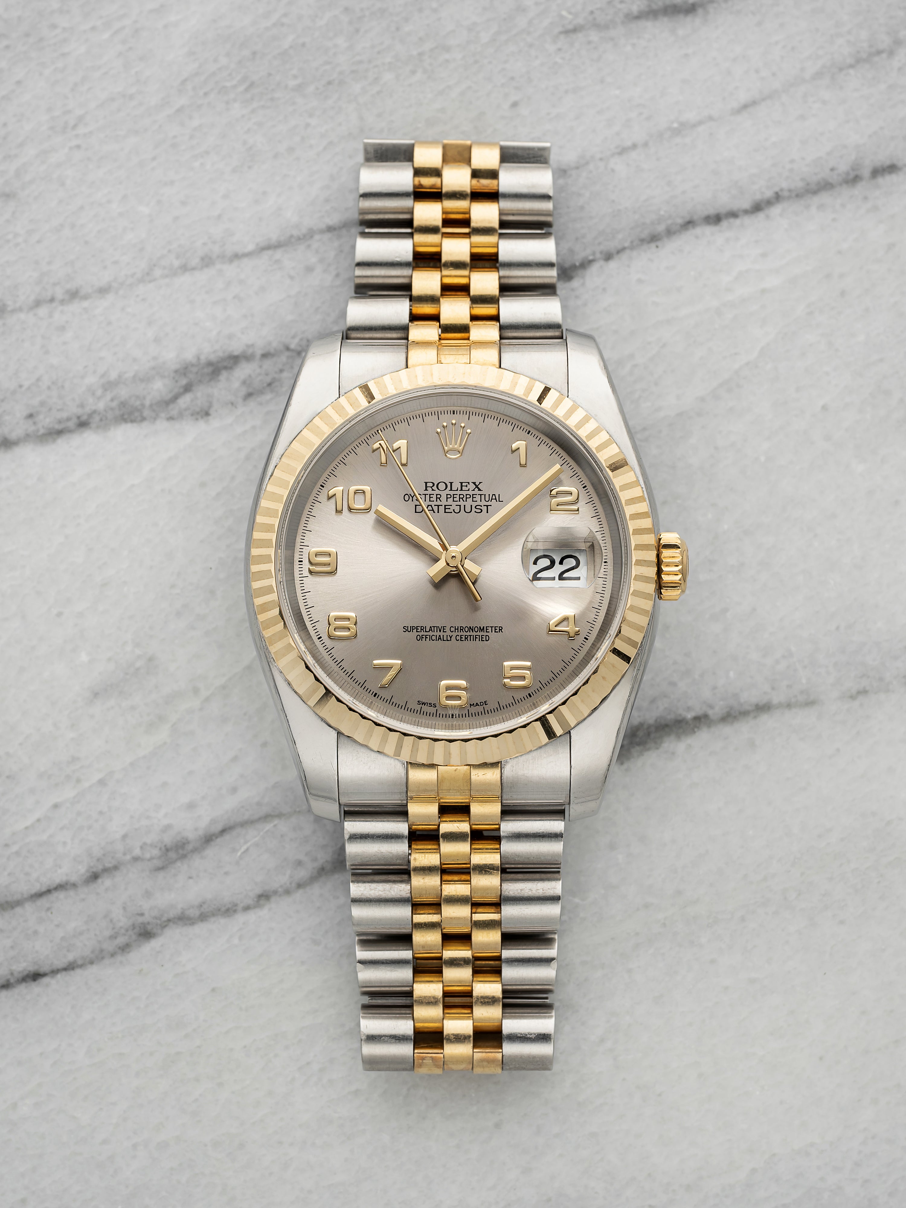 2005 Rolex Datejust 116233 Two-Tone Grey Arabic Dial Automatic 36mm