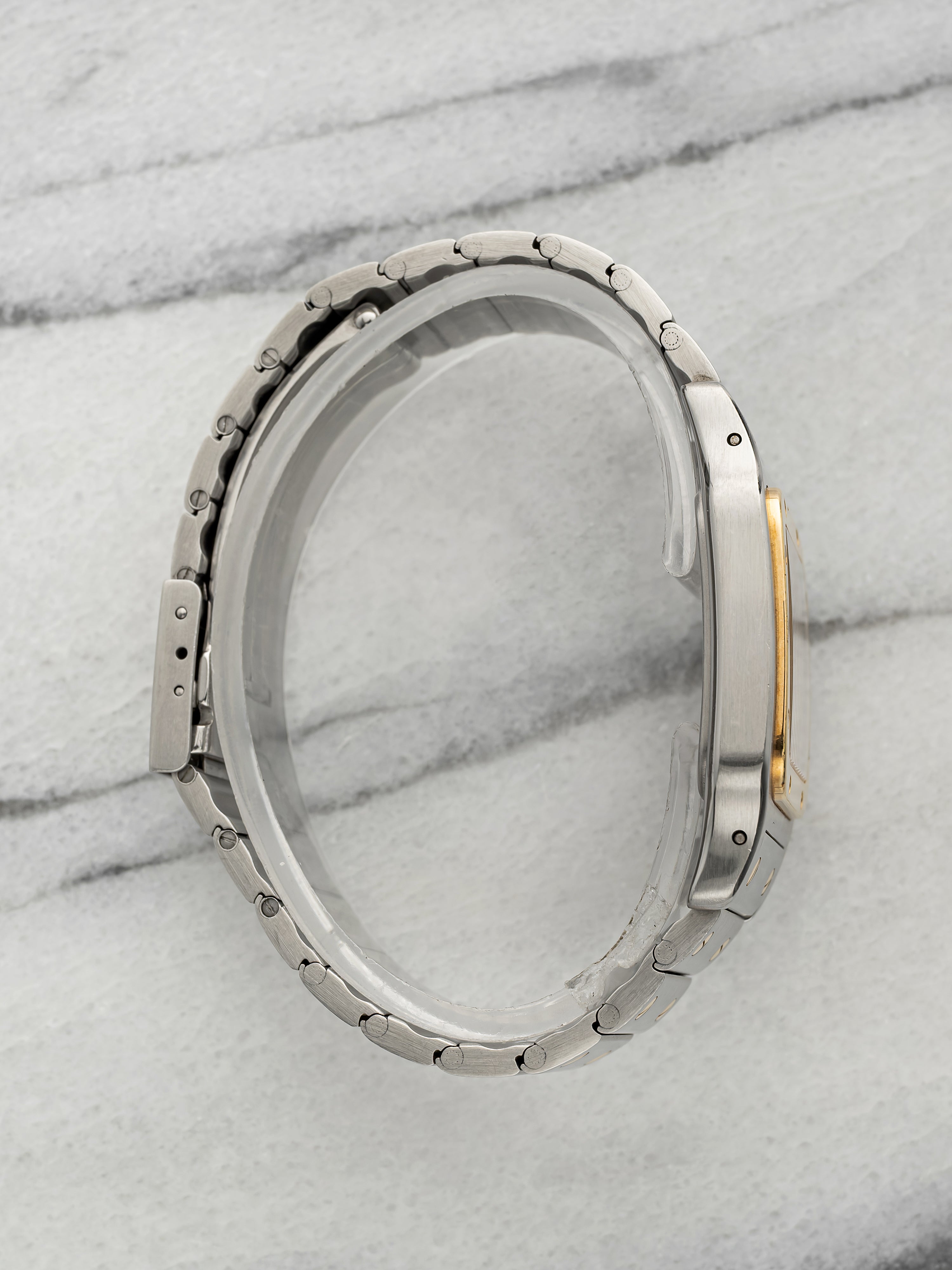 Vintage 1990s Cartier Santos Galbee 1567 Two-Tone Grey Dial Quartz 29mm