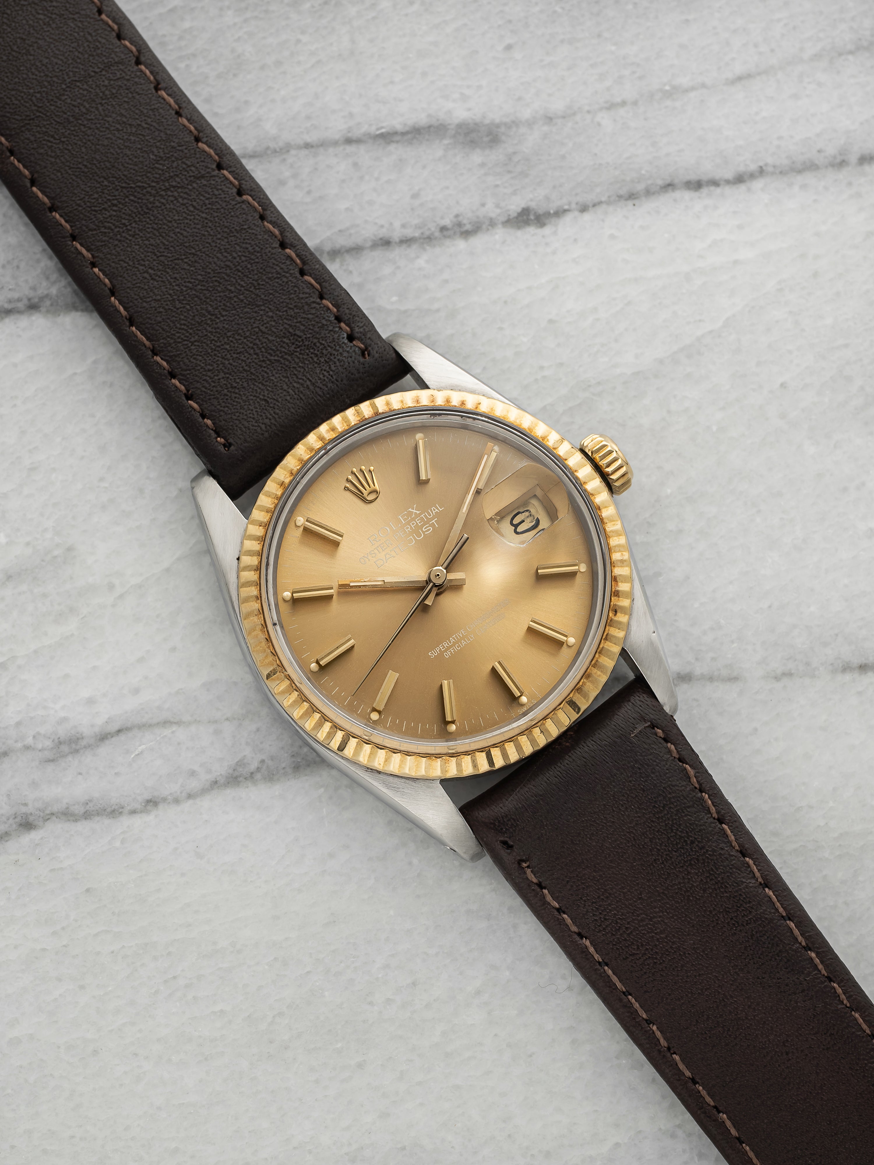 Vintage 1986 Rolex Datejust 16013 Two-Tone Mocha Dial Automatic 36mm