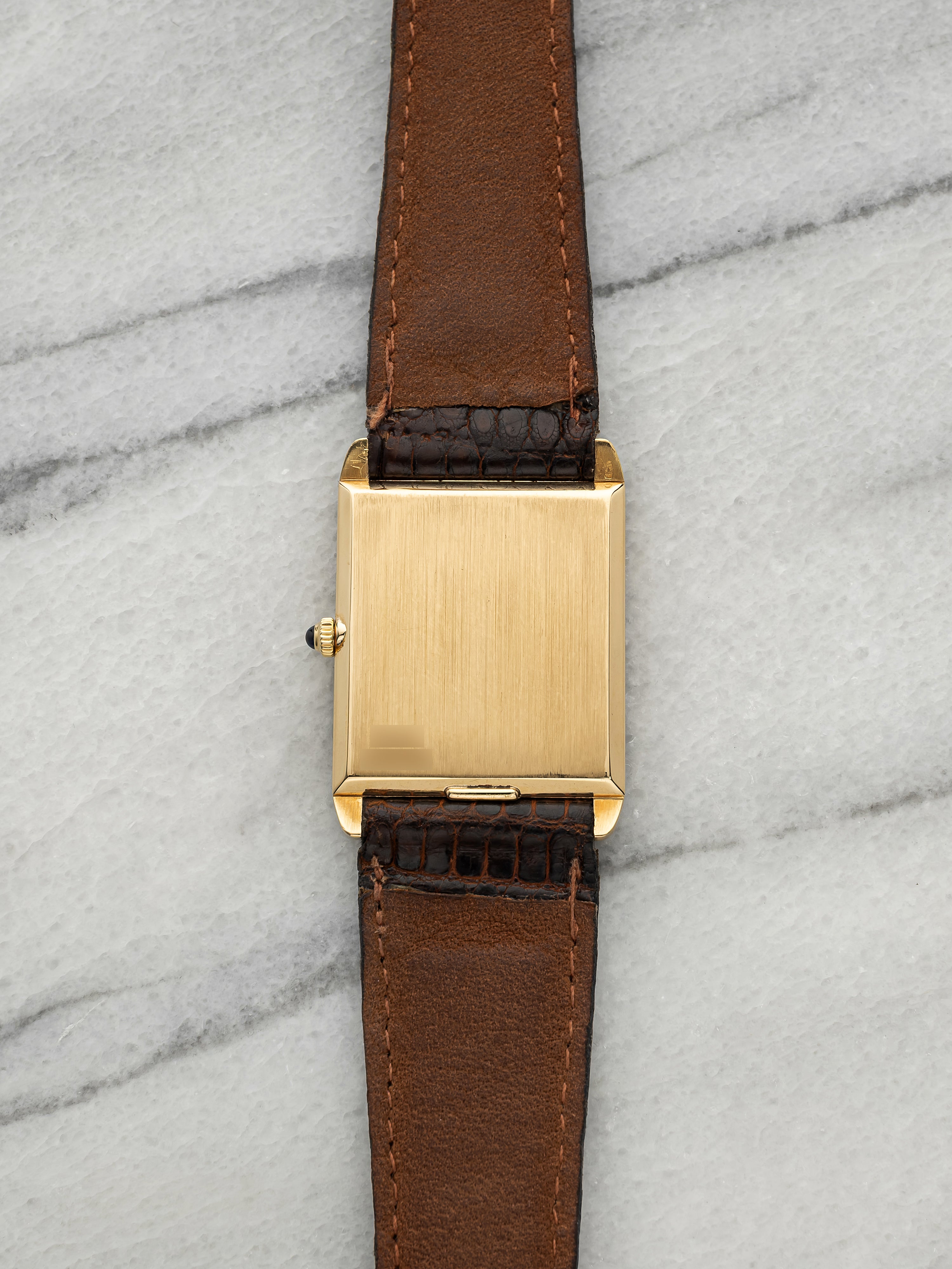 Vintage 1980s Piaget Lady Tank 9161 18K Yellow Gold Tiger Eye Bezel Manual 23mm