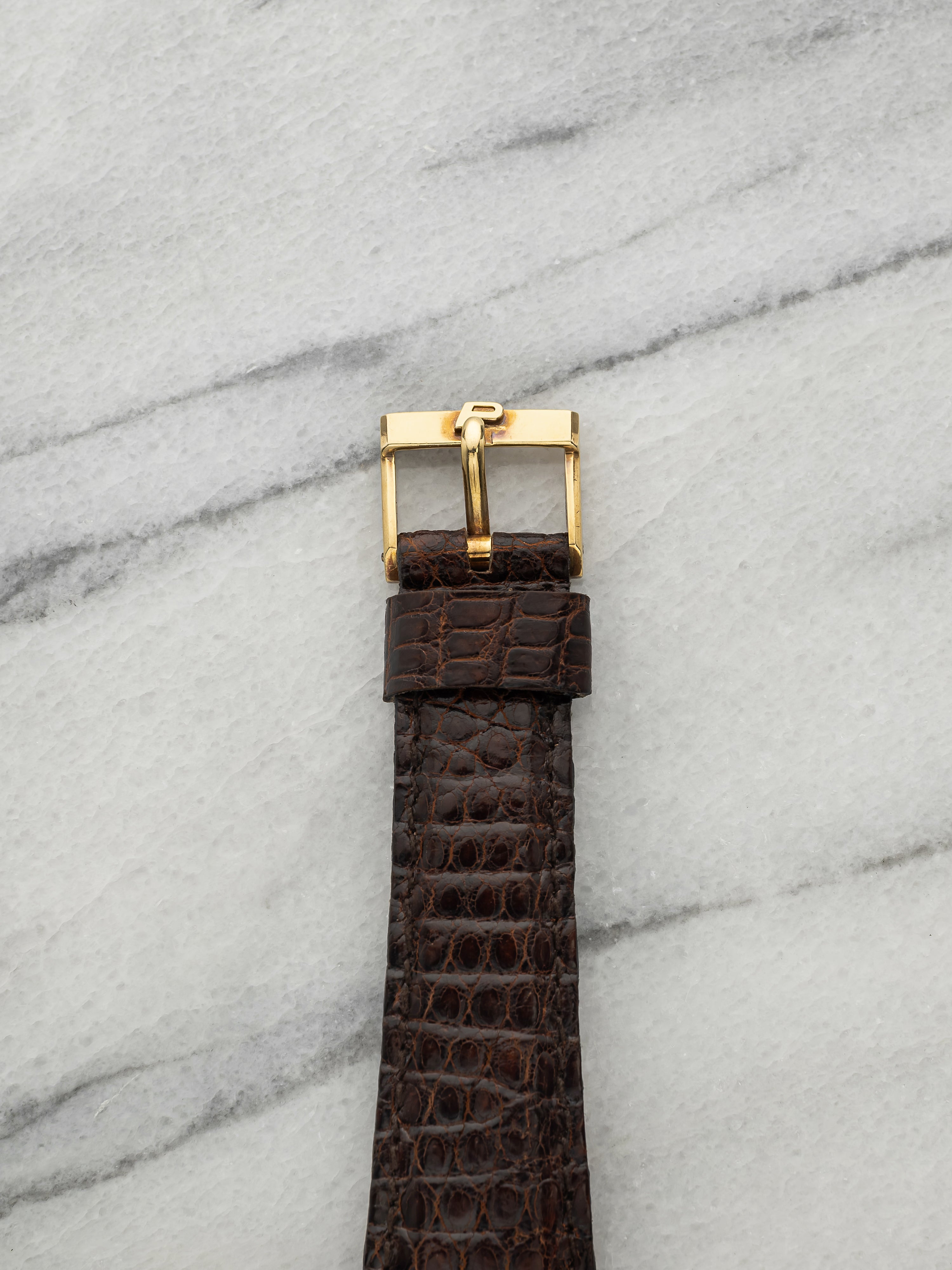 Vintage 1980s Piaget Lady Tank 9161 18K Yellow Gold Tiger Eye Bezel Manual 23mm