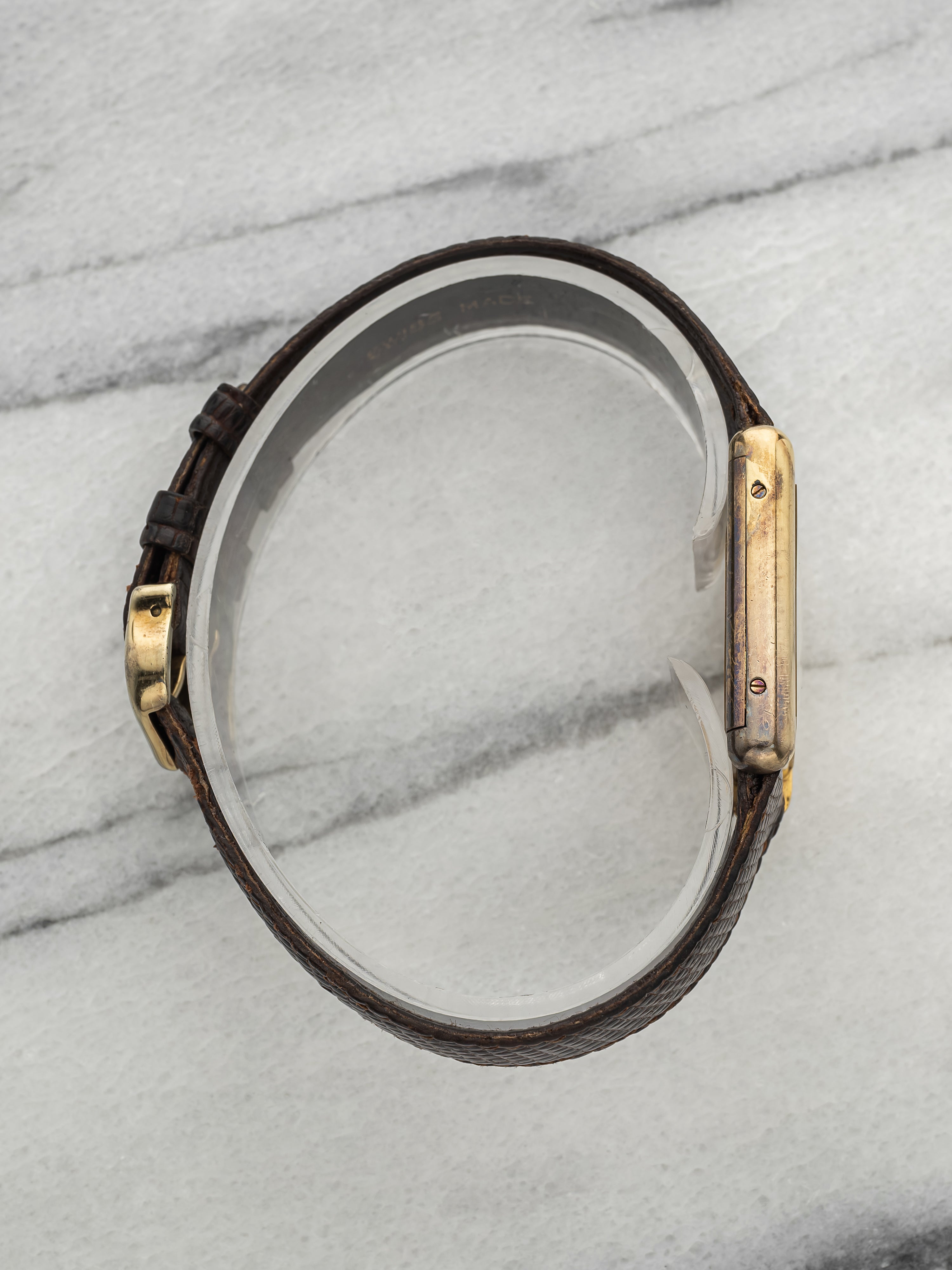 Vintage 1970s Cartier Lady Must de Tank Vermeil Lemon Roman Dial Manual 23mm
