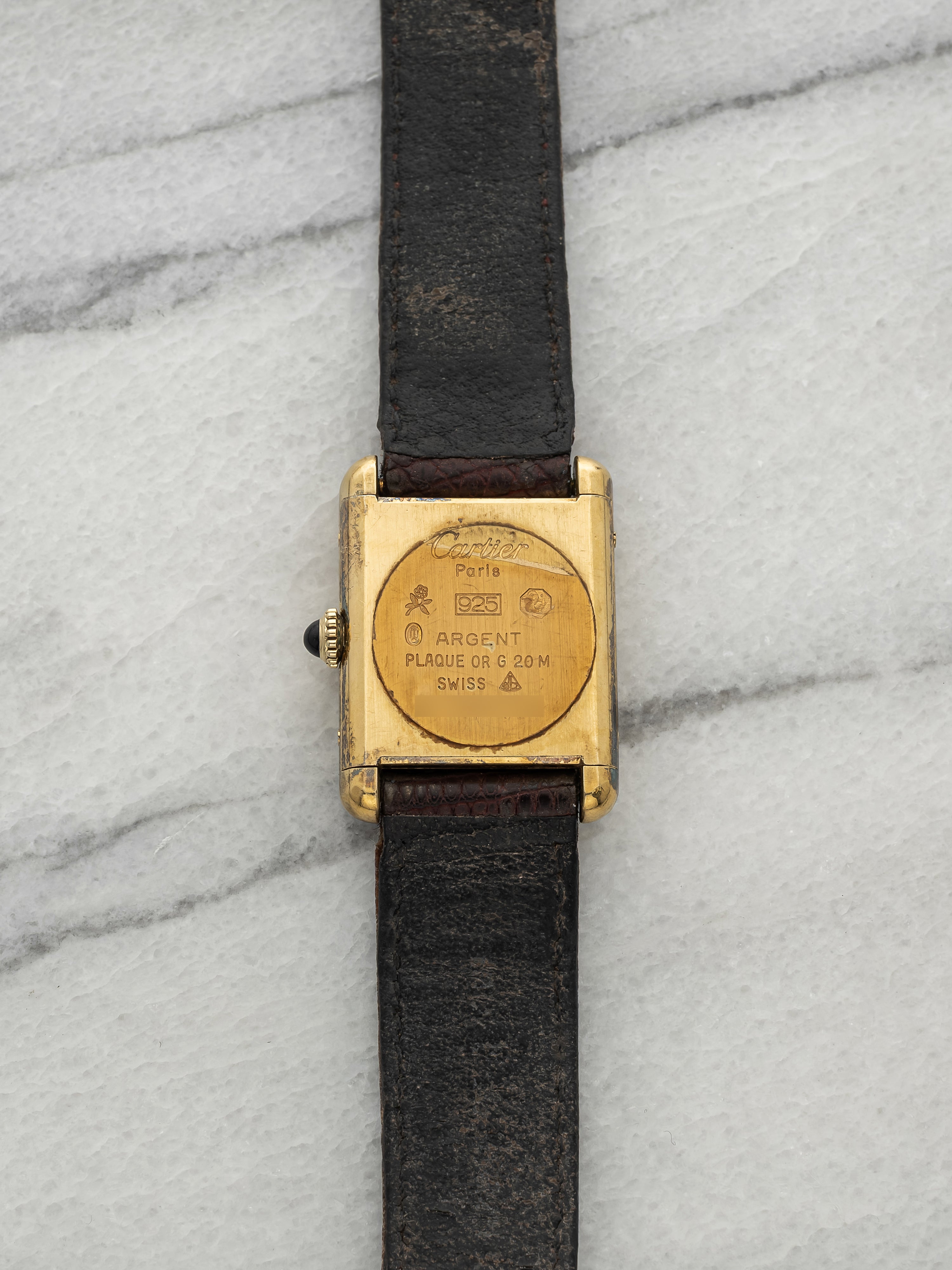 Vintage 1970s Cartier Lady Must Tank Vermeil Trinity Dial Manual 23mm