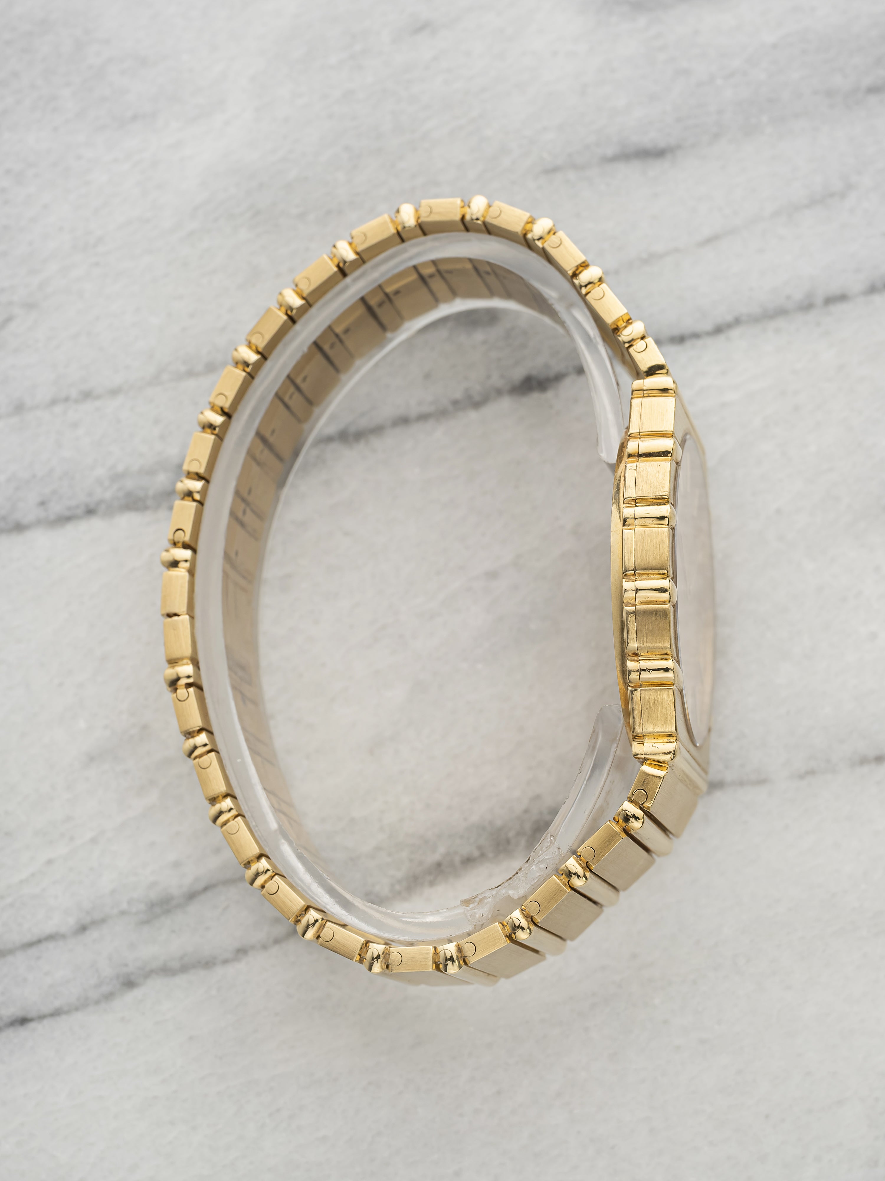 Vintage 1980s Piaget Polo 7661 C 701 18K Yellow Gold Gadroon Dial Quartz 34mm