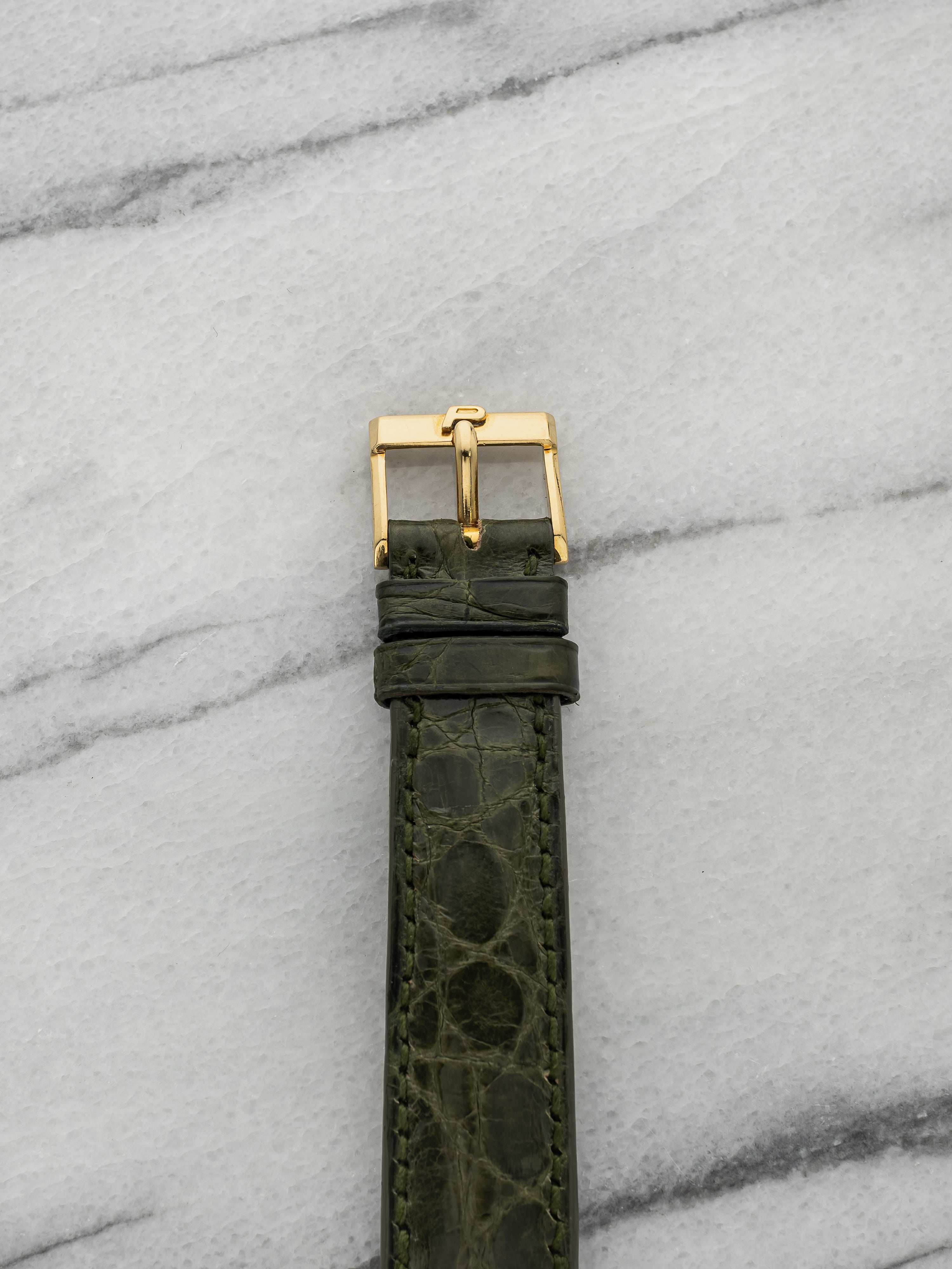 Vintage 1980s Piaget Lady Dancer 9025 18K YG Tiger Eye Dial Manual 30mm