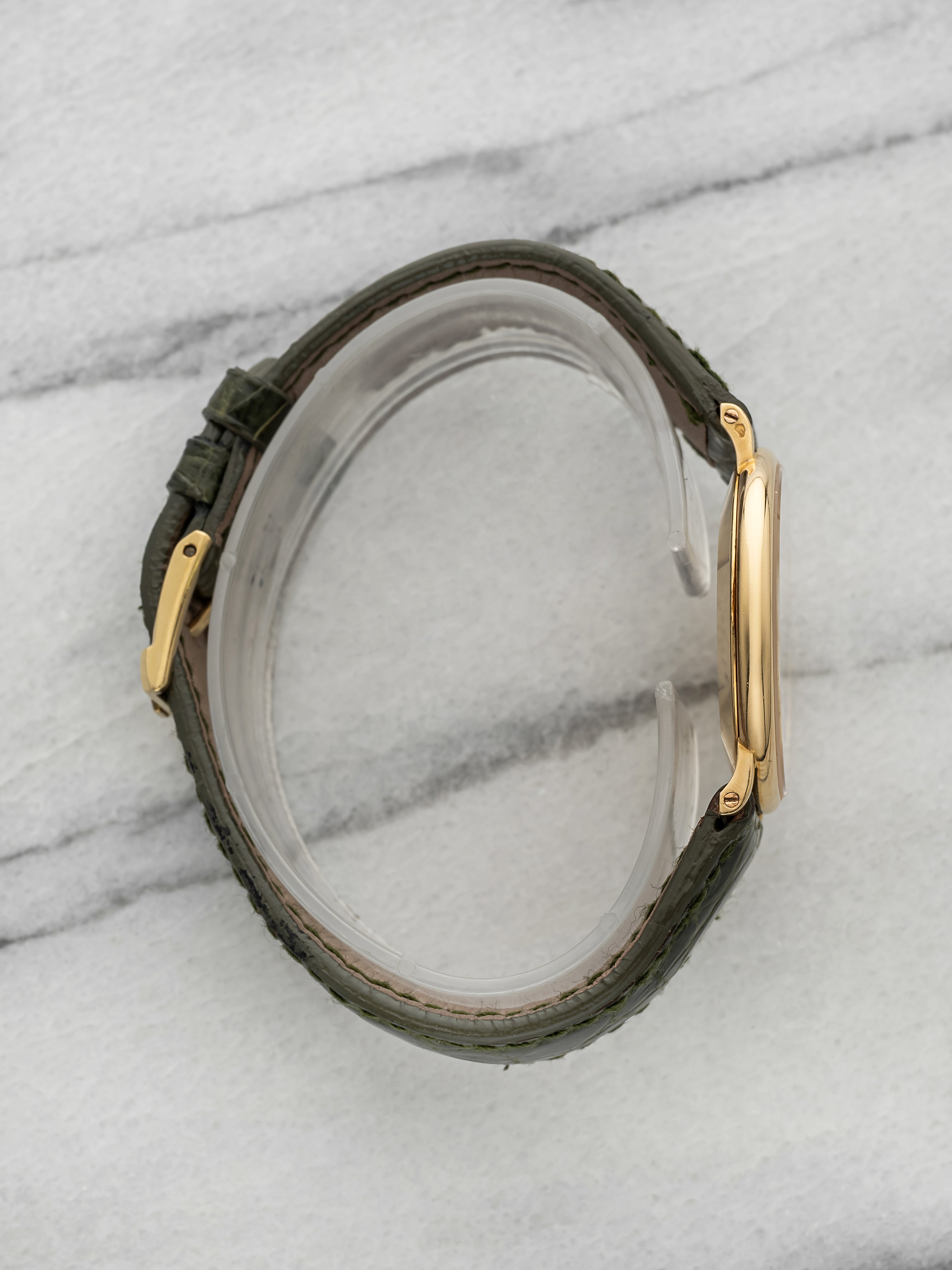 Vintage 1980s Piaget Lady Dancer 9025 18K YG Tiger Eye Dial Manual 30mm