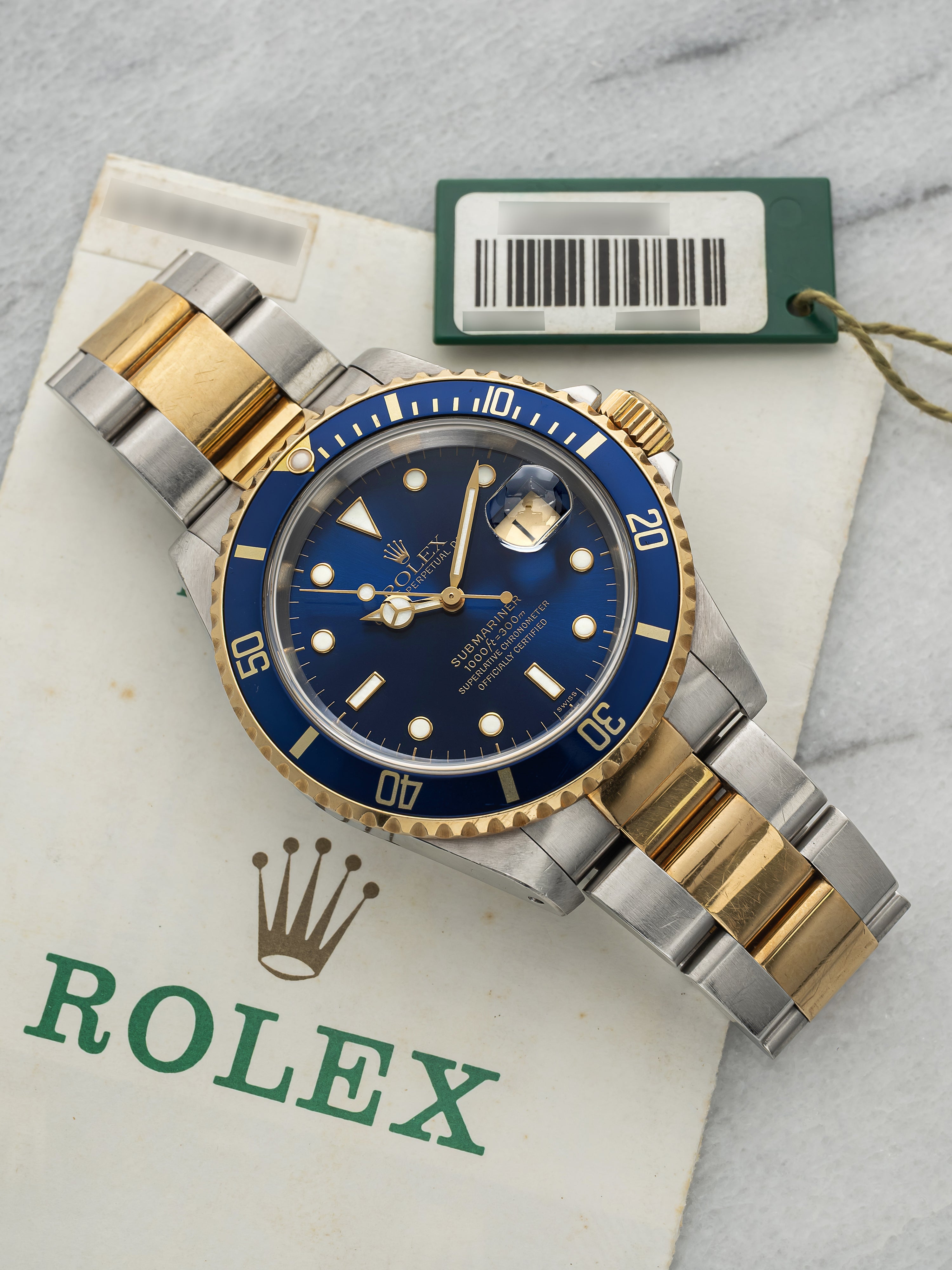 Vintage 1997 Rolex Submariner 16613 Two-Tone Blue Dial Automatic 40mm