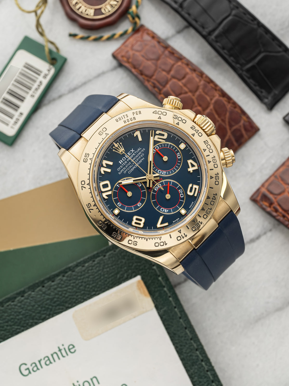 2002 Rolex Cosmograph Daytona 116518 18K YG Blue Sunburst Dial Auto 40mm