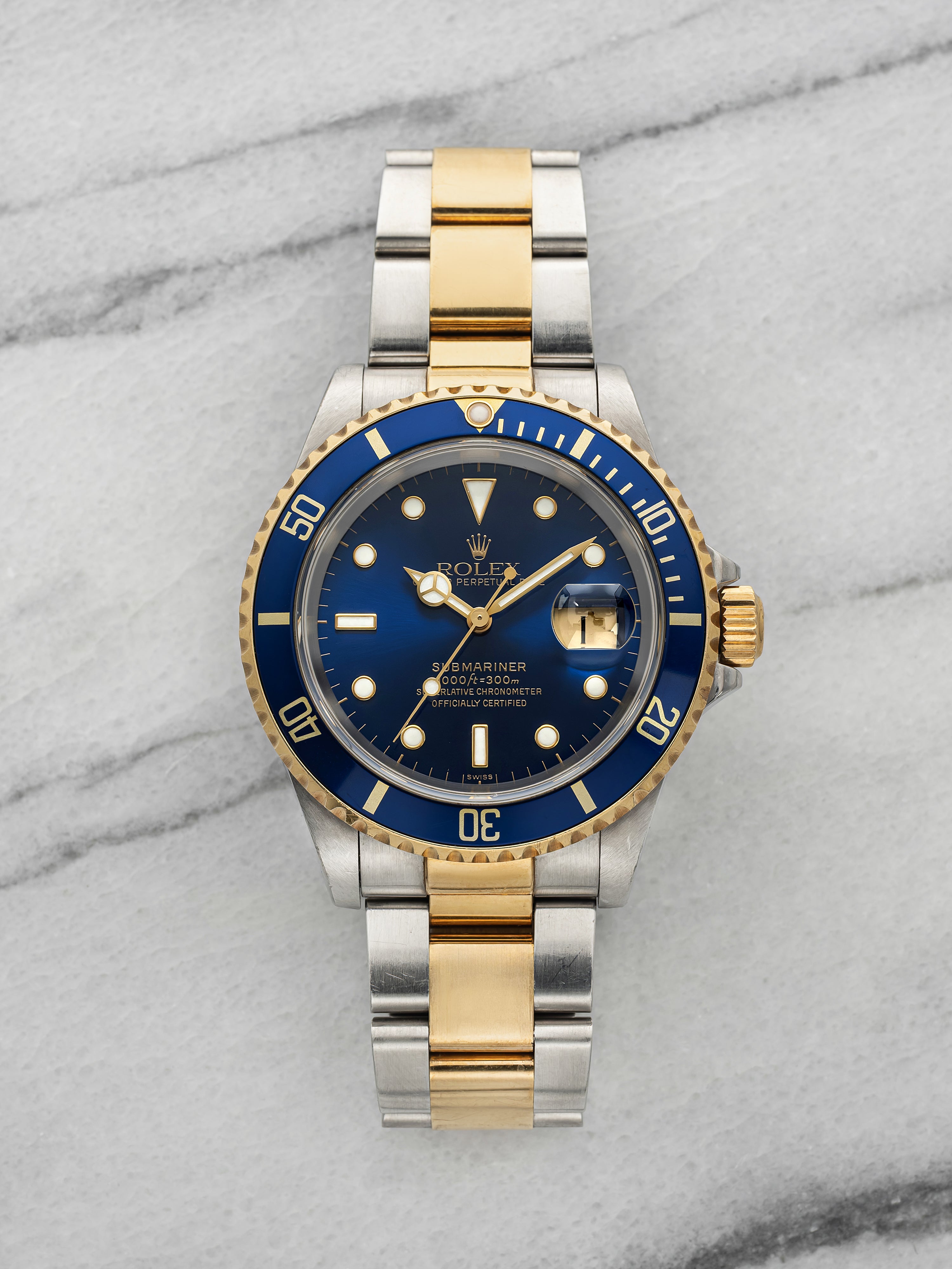 Vintage 1997 Rolex Submariner 16613 Two-Tone Blue Dial Automatic 40mm