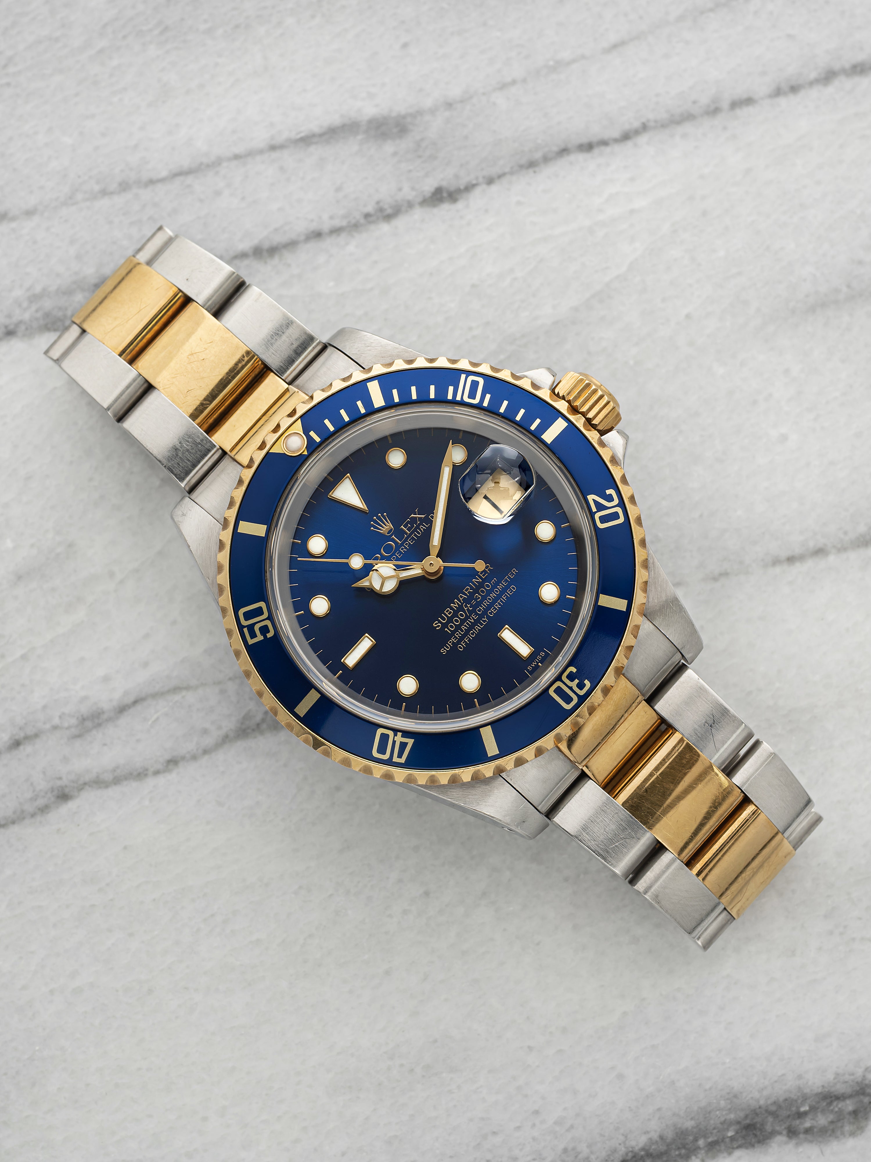 Vintage 1997 Rolex Submariner 16613 Two-Tone Blue Dial Automatic 40mm