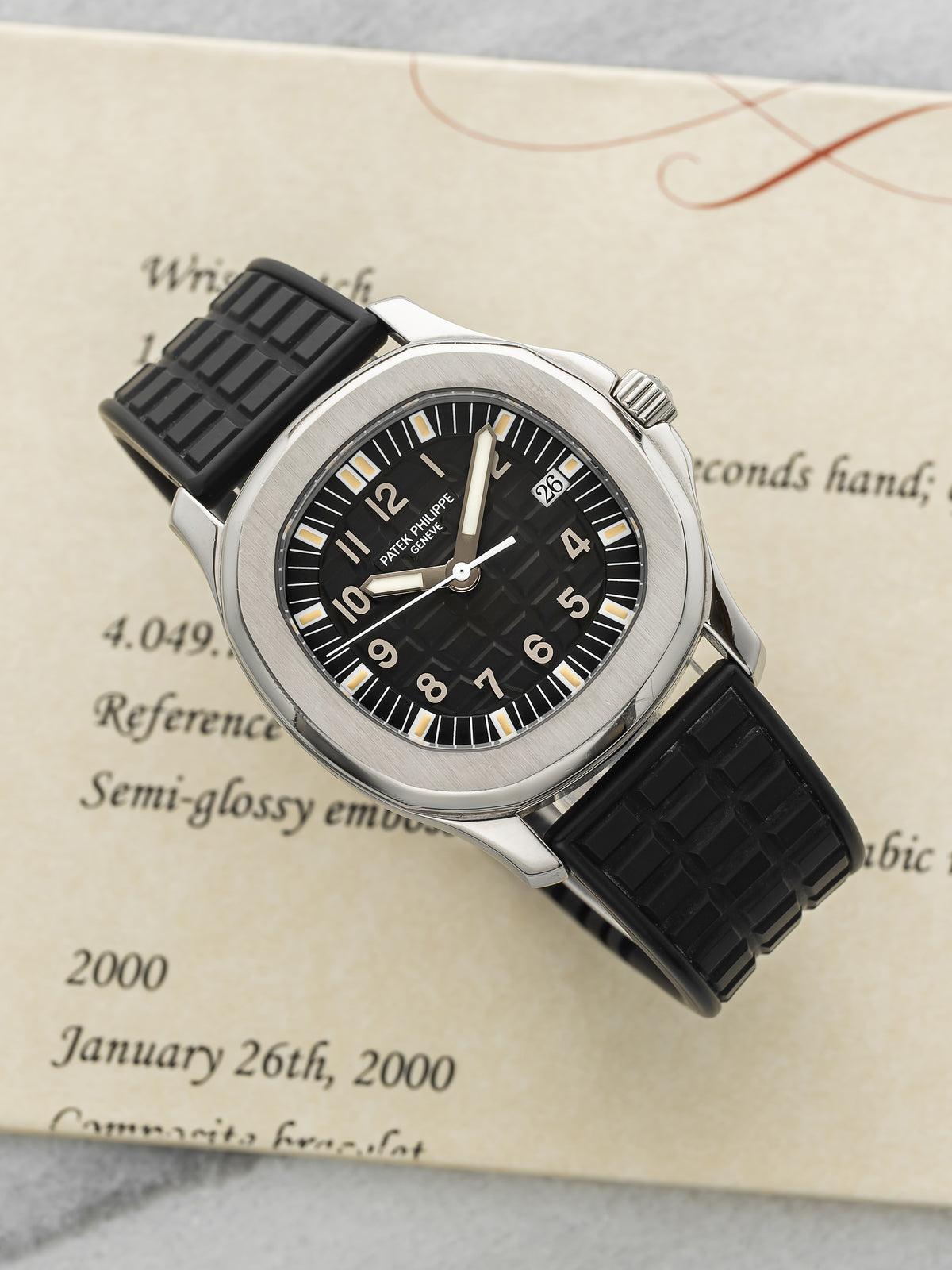 2000 Patek Philippe Aquanaut 5064A "Grenade" Steel Black Dial Quartz 34mm