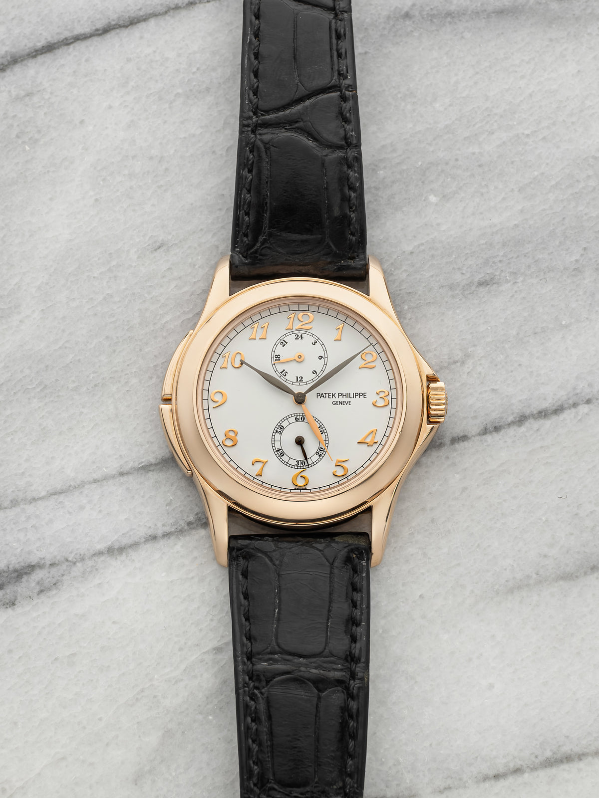 2002 Patek Philippe Travel Time 5134 Manual 18K Rose Gold White Dial 38mm