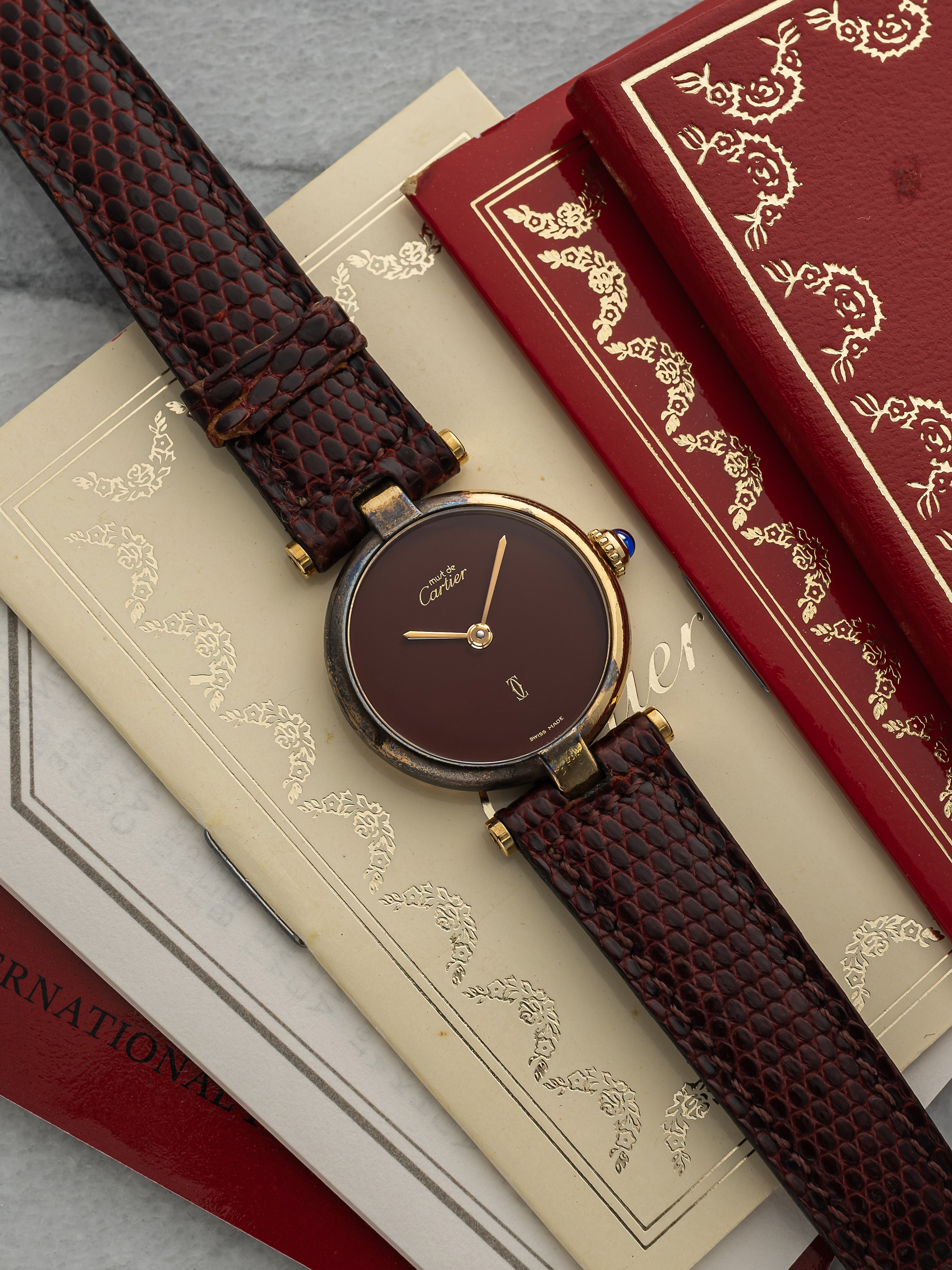 Cartier Lady Vendome - Vermeil Burgundy Dial