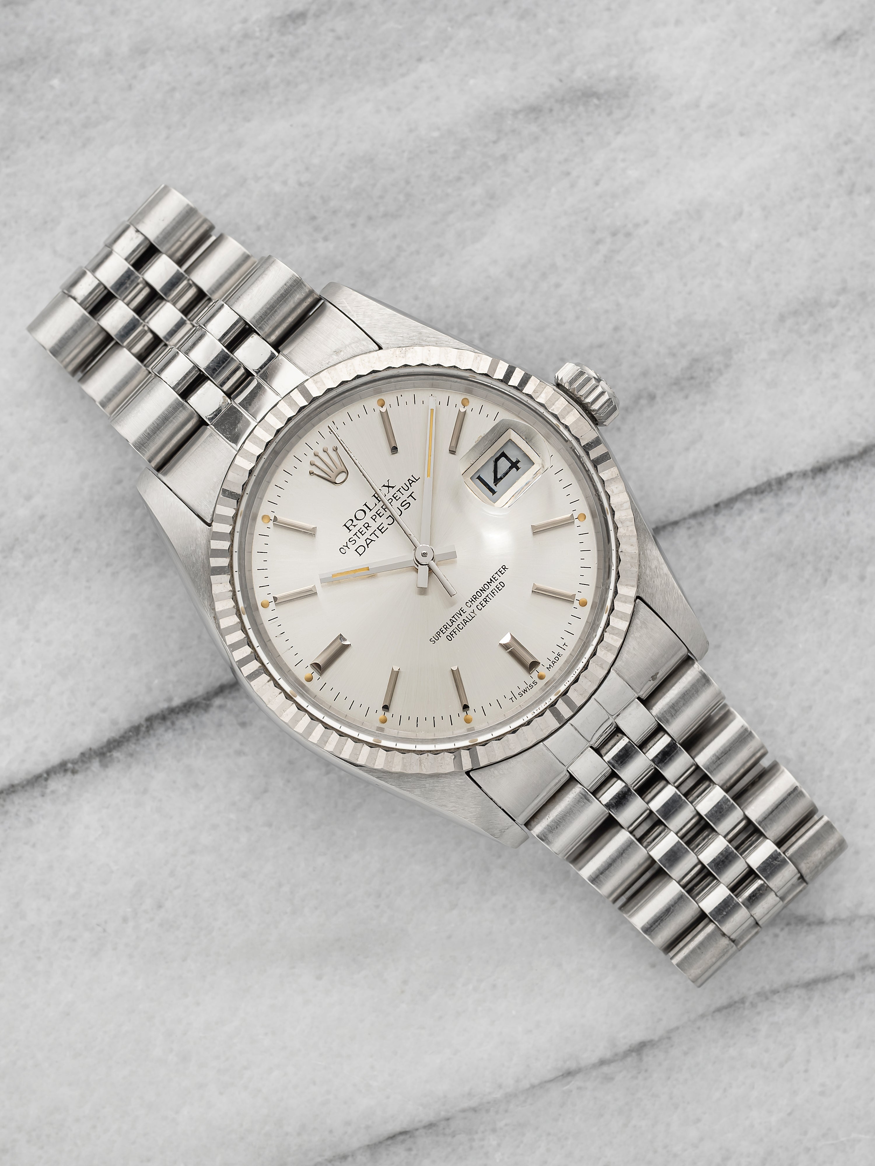 1984 Rolex Datejust 16014 - Jubilee Silver Sunburst Dial