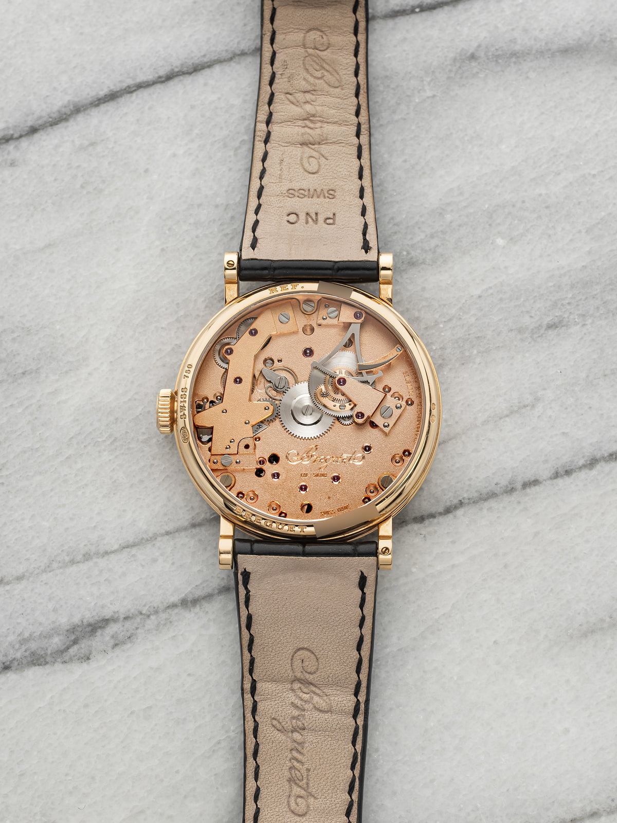 2010s Breguet Tradition 7027BR/R9/9V6 18K Rose Gold Skeleton Black Manual 37mm