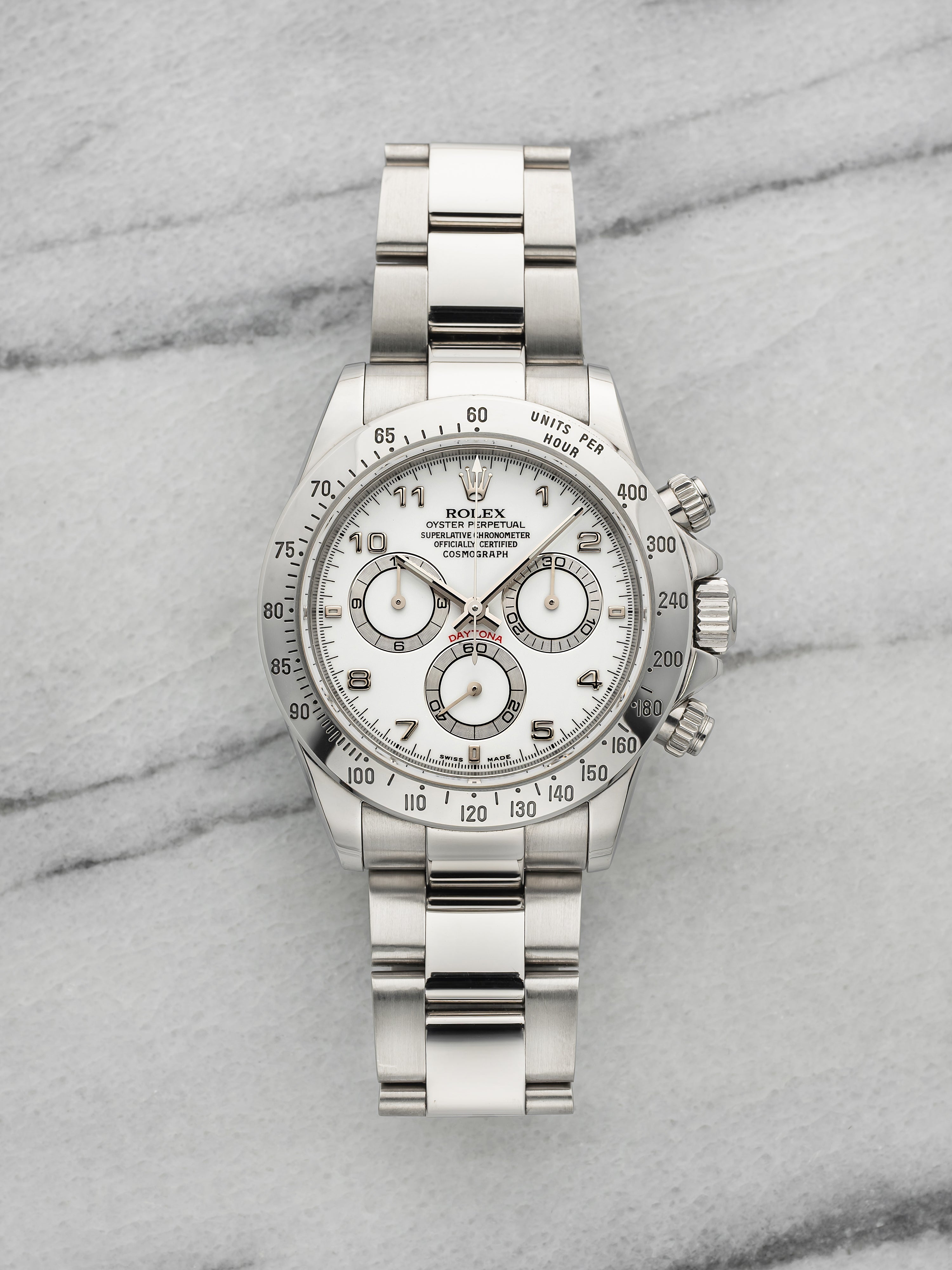 2002 Rolex Daytona 116520 Stainless Steel White Arabic Dial Automatic 40mm