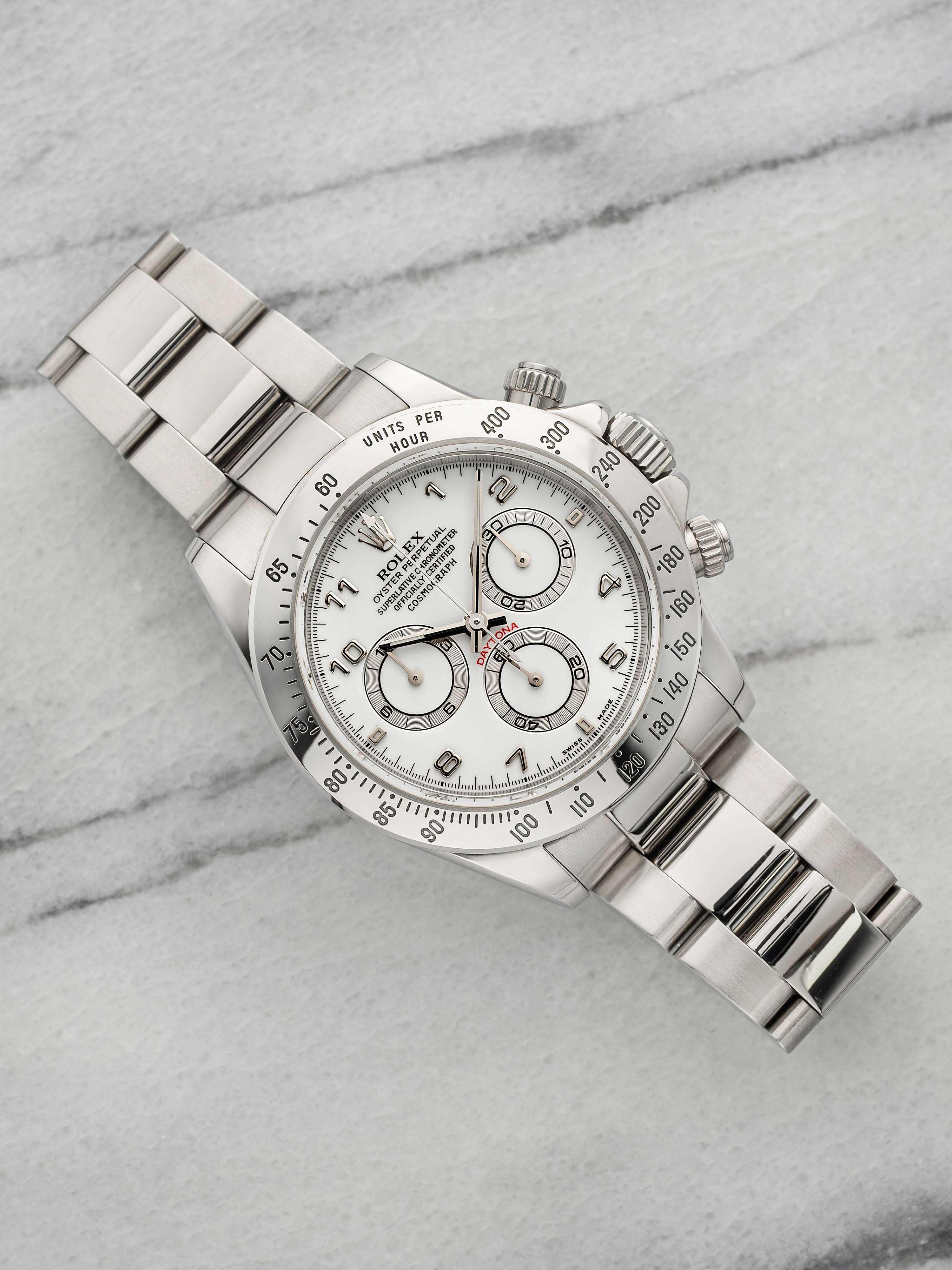 2002 Rolex Daytona 116520 Stainless Steel White Arabic Dial Automatic 40mm