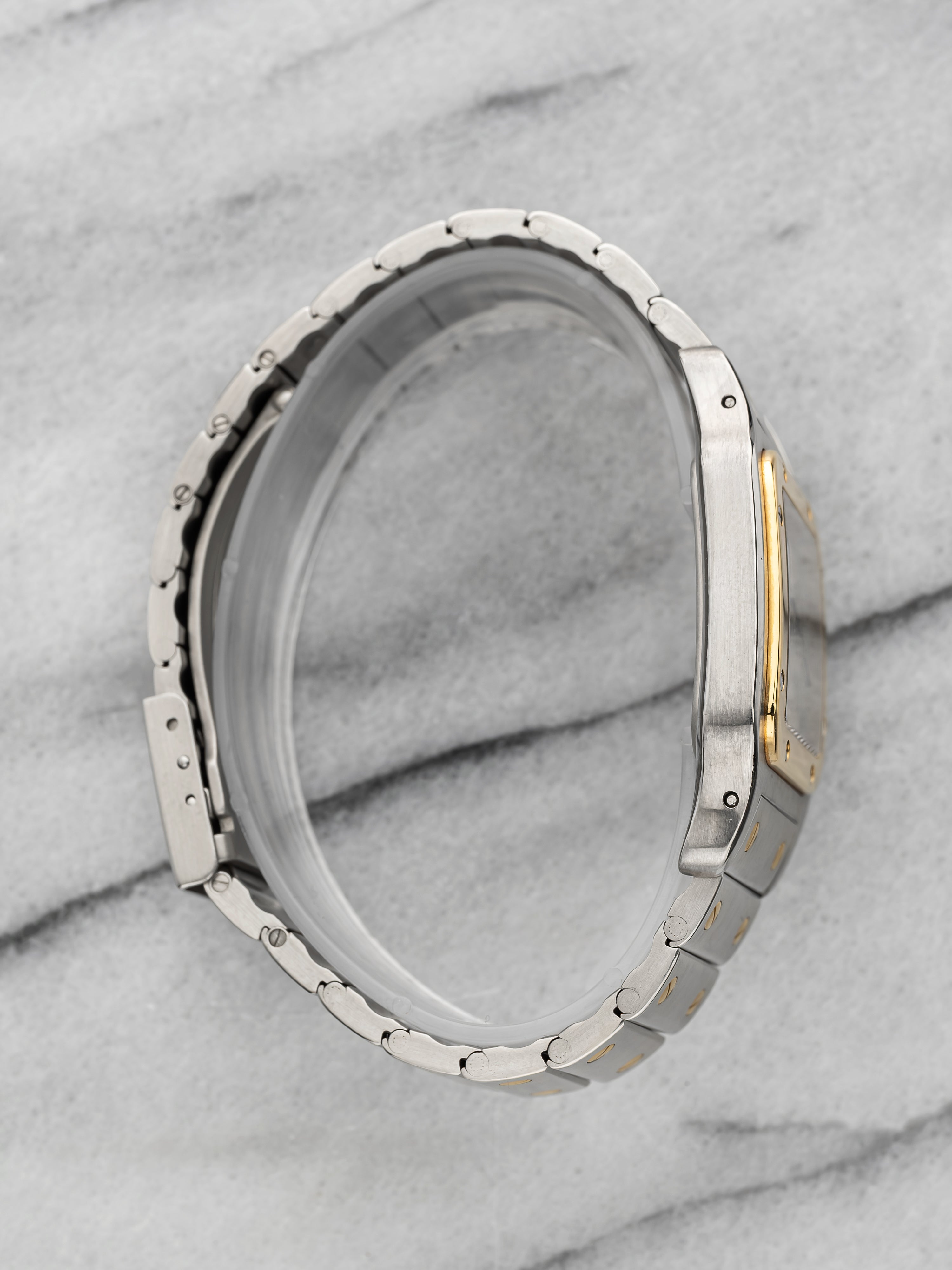 Cartier Santos Galbee 187901 - Two Tone Cream Roman Dial