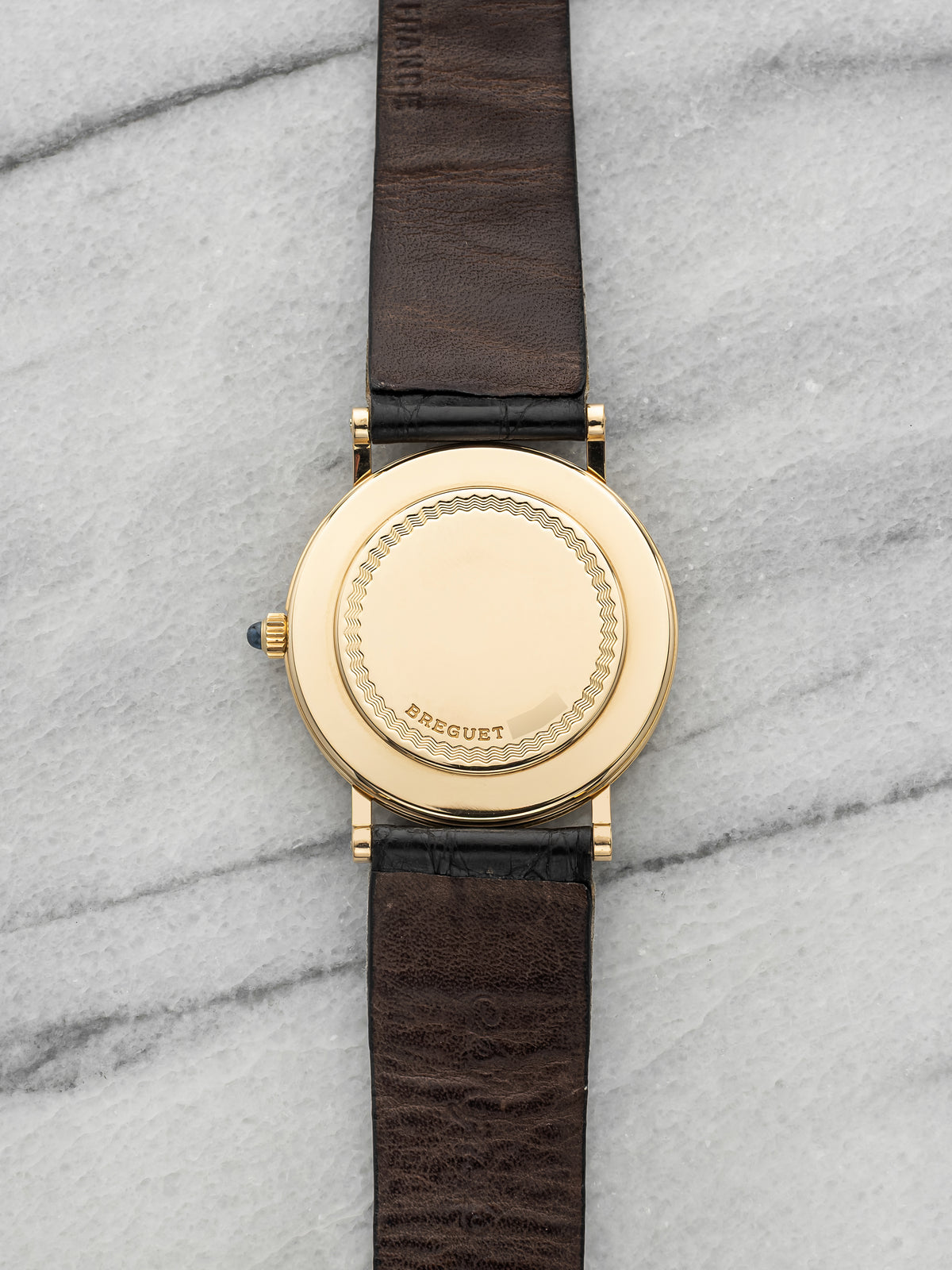 Vintage 1990s Breguet Classique Moonphase 3300 18K YG Silver Dial Manual 33mm