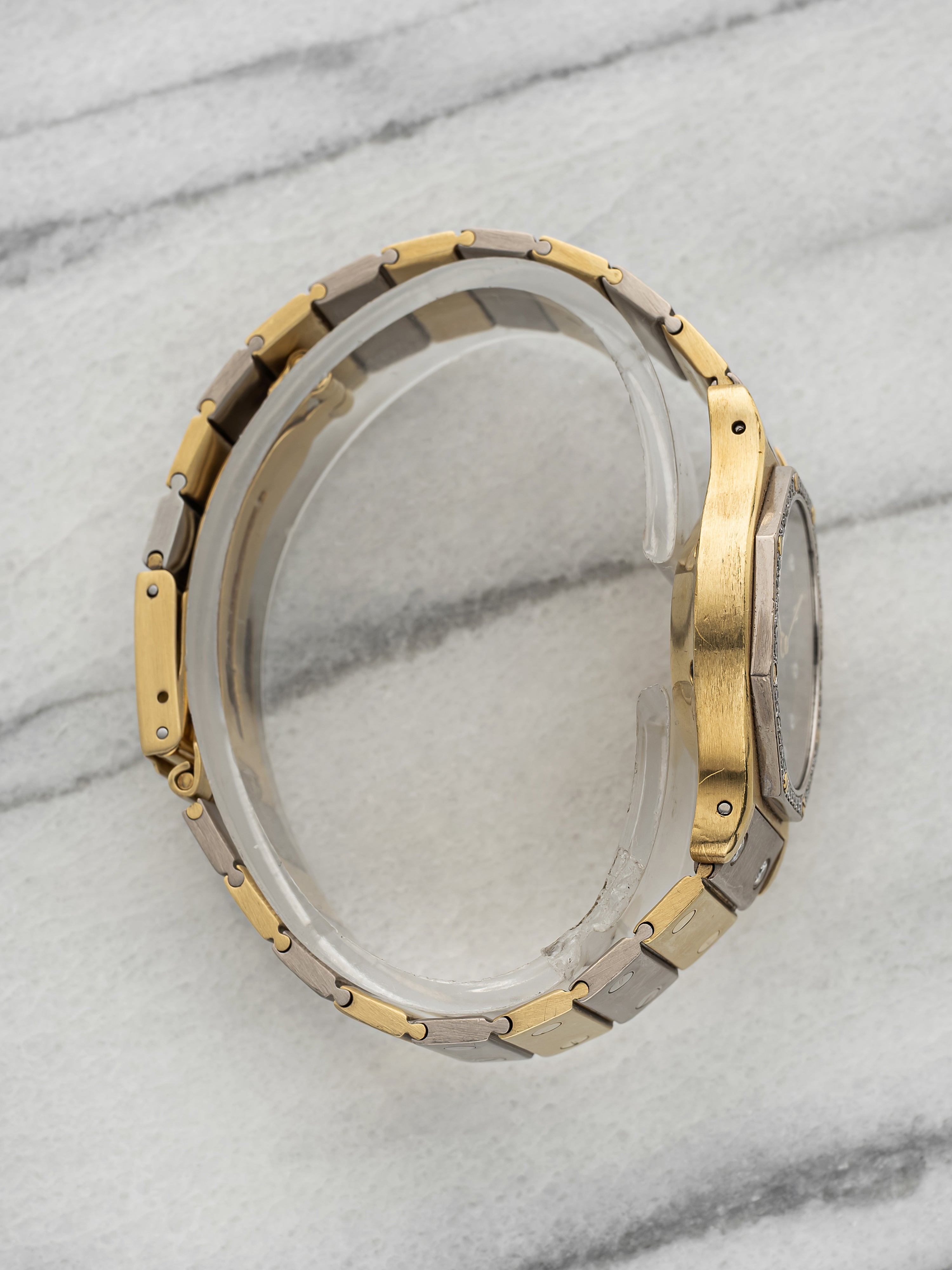 Cartier Lady Santos Octagon 2965 - Two-Tone Black Onyx Diamond Dial