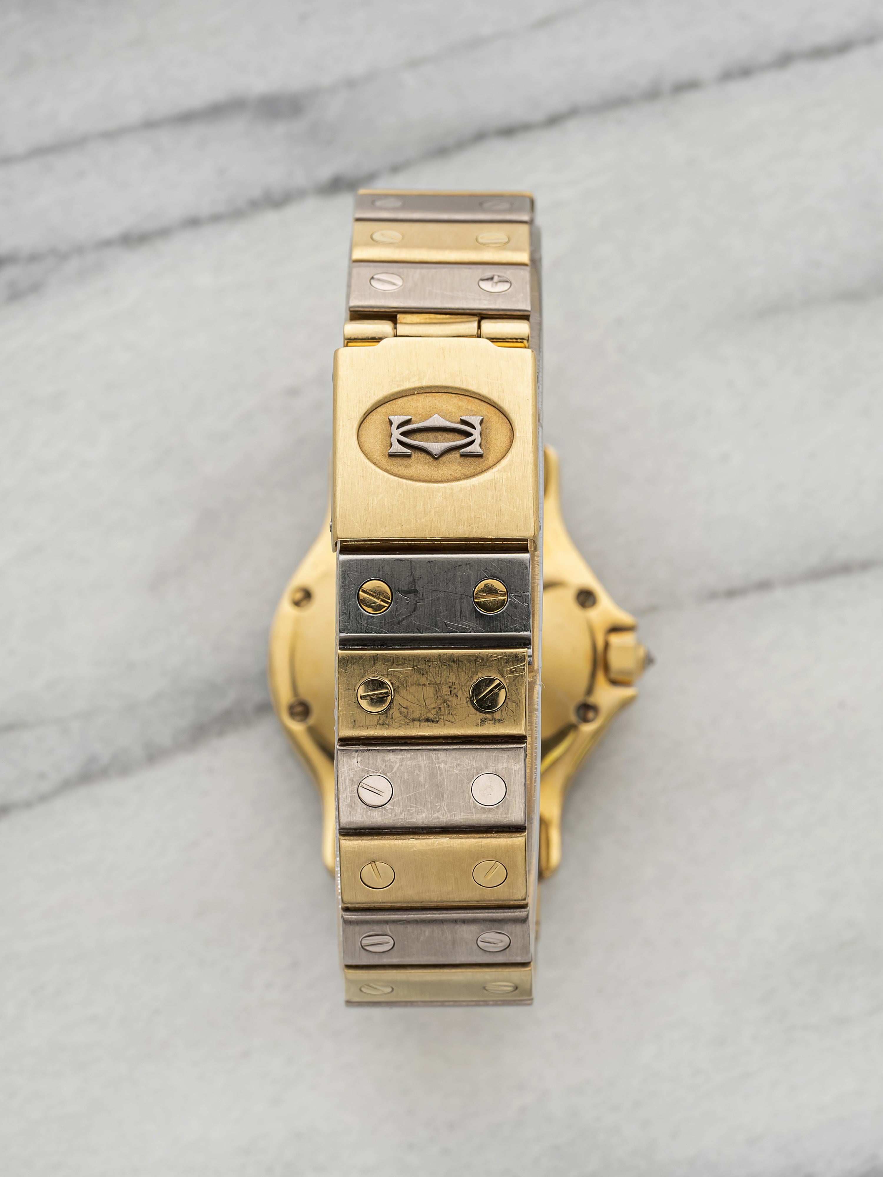 Cartier Lady Santos Octagon 2965 - Two-Tone Black Onyx Diamond Dial